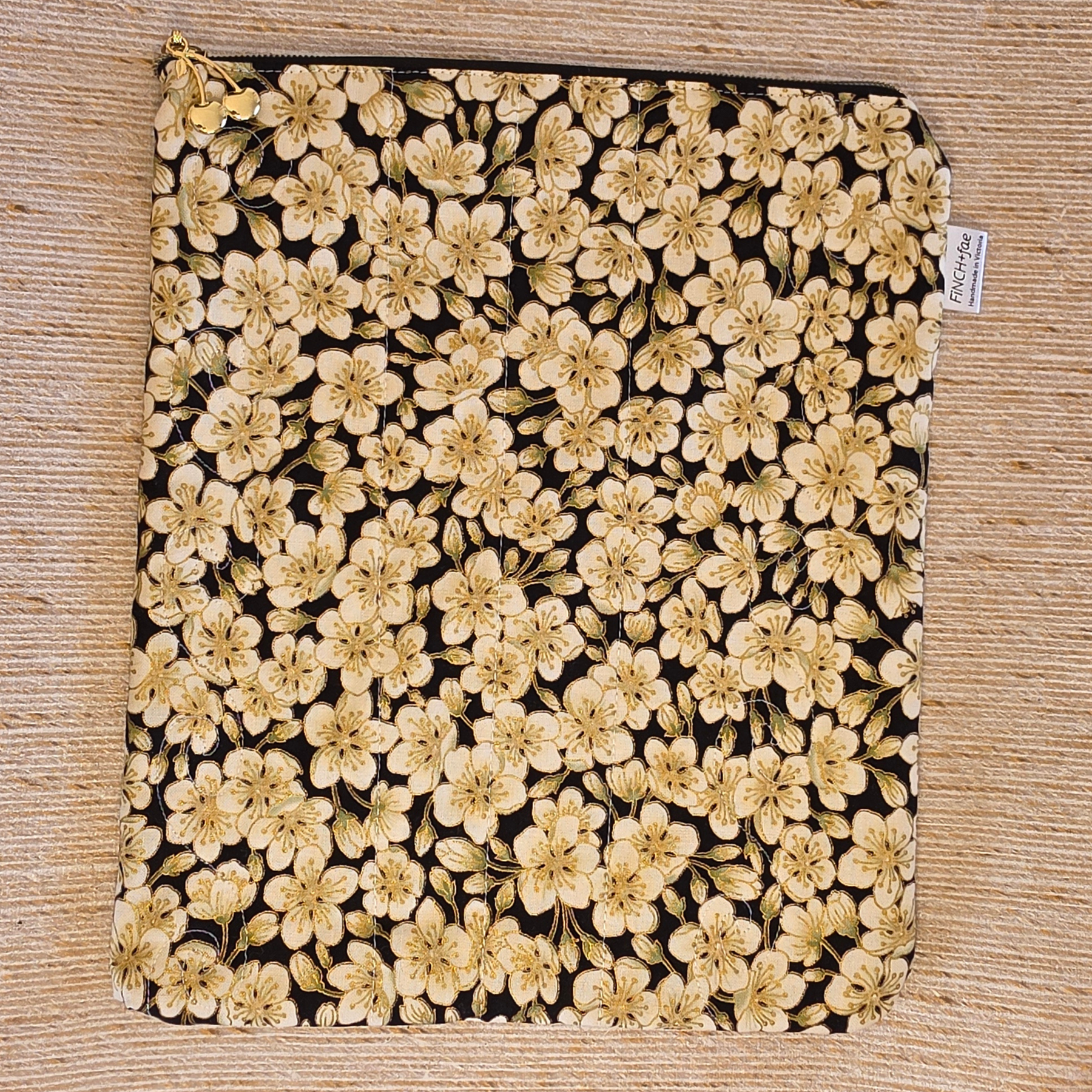 Floral designs - book or 11" tablet sleeve, handmade