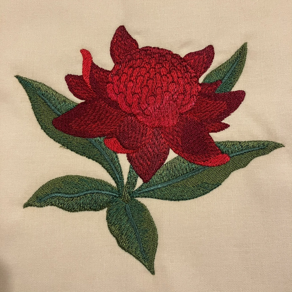 handmade Australian native quilted - waratah