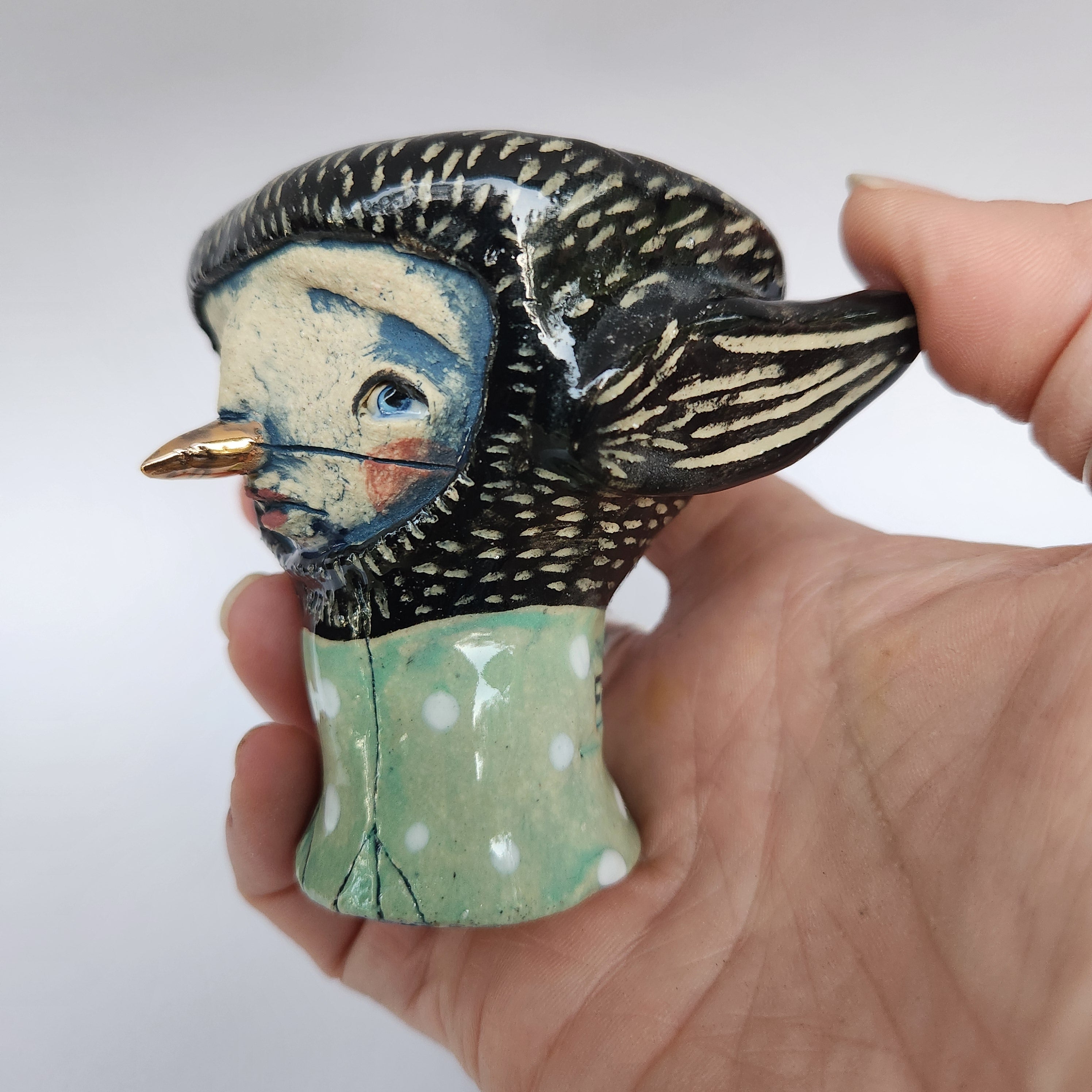Little bird, treasure keeper, clay