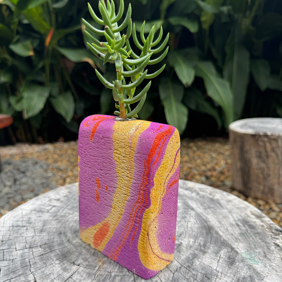 The Lava Room hand sculpted concrete test tube vase
