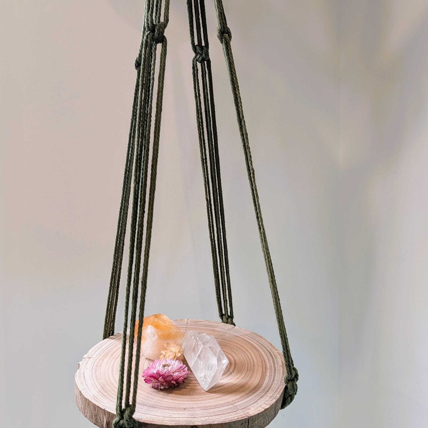 Macrame Plant Hanger - KIRALYNO with Sugargum Décor Shelf