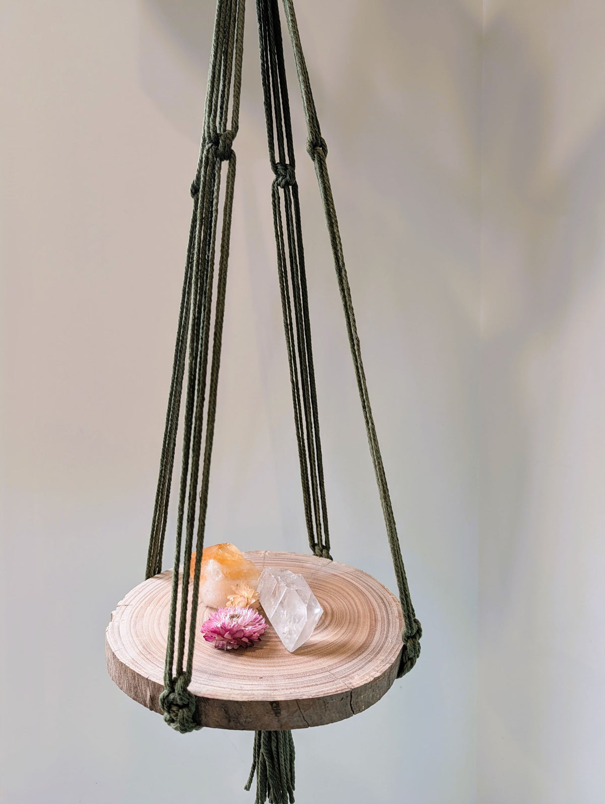 Macrame Plant Hanger - KIRALYNO with Sugargum Décor Shelf