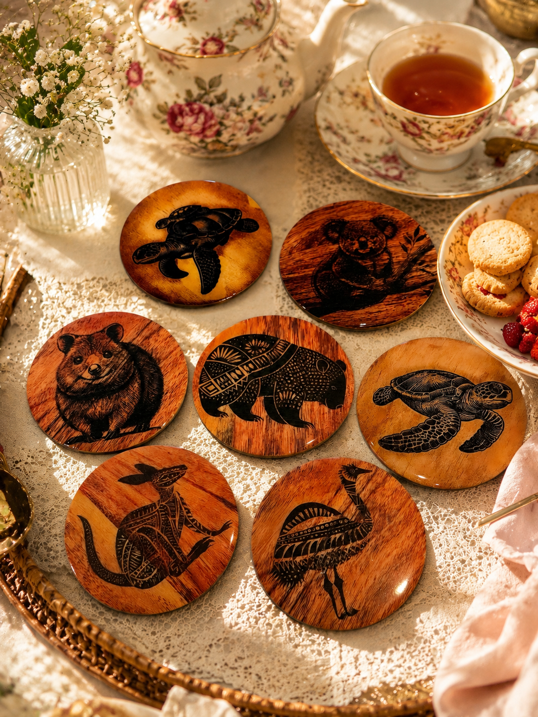 Coasters | Native coasters | wooden coasters | gift ideas | coffee table decor