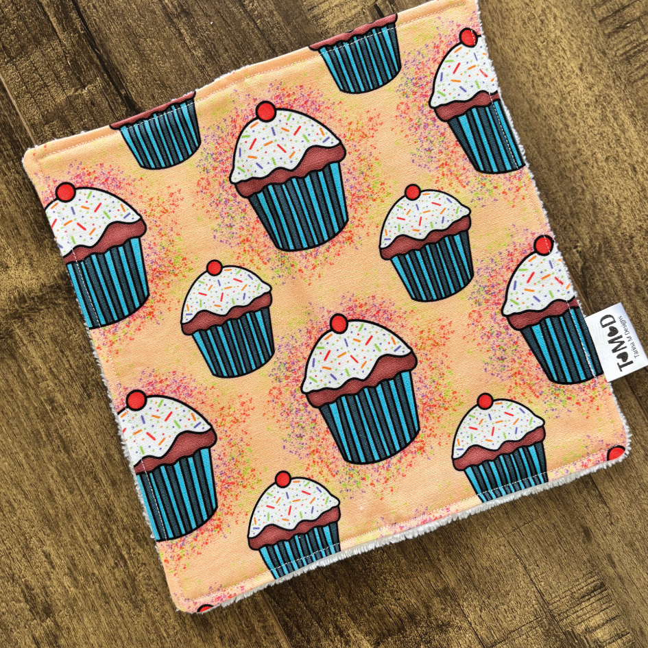 Reusable Cleaning Cloths - Peach Cupcake - Single or 3 Pack