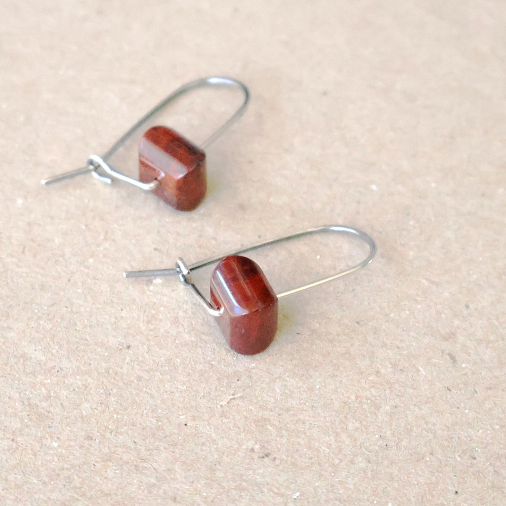Brecciated Jasper Earrings - Handcrafted with Australian Made Sterling Silver
