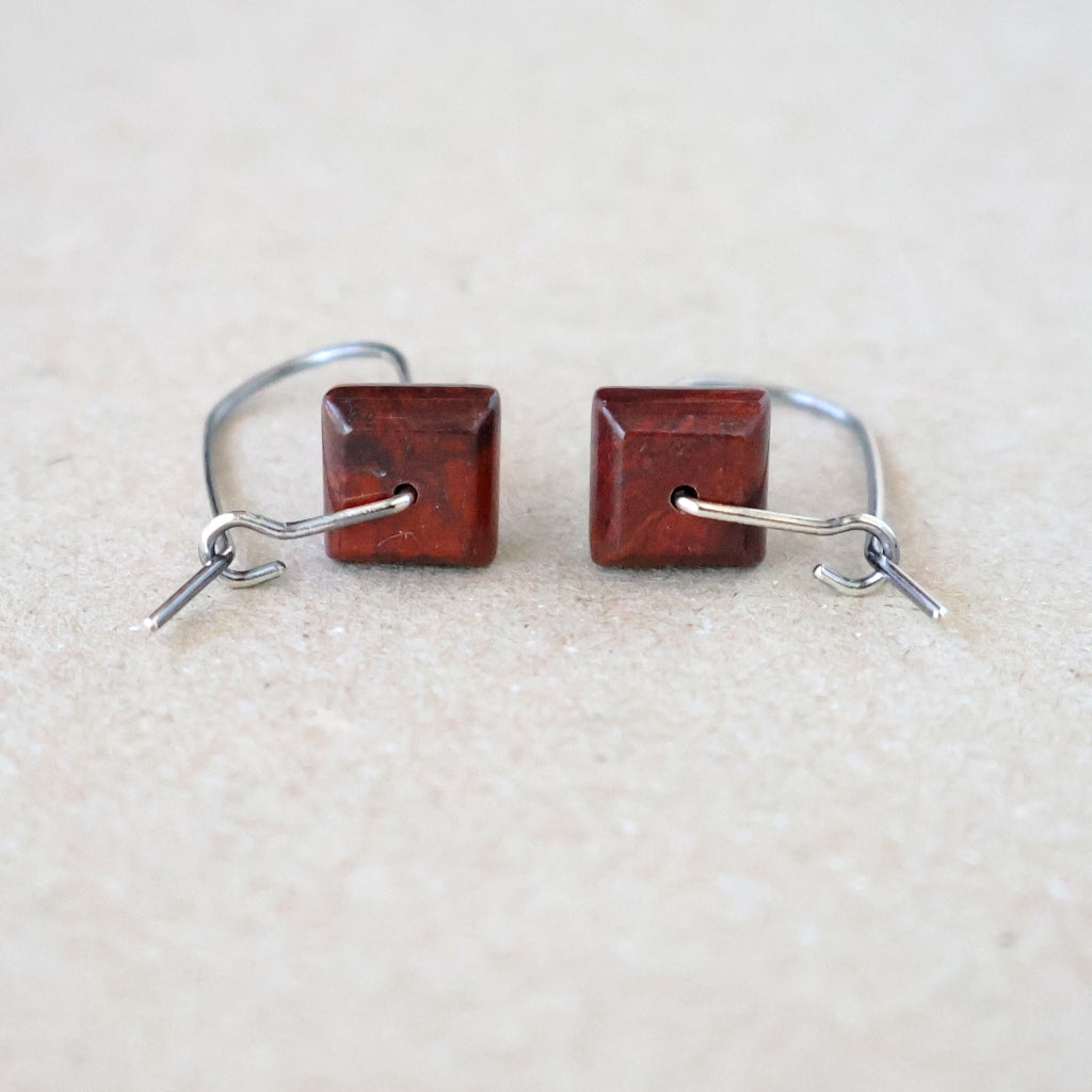 Brecciated Jasper Earrings - Handcrafted with Australian Made Sterling Silver