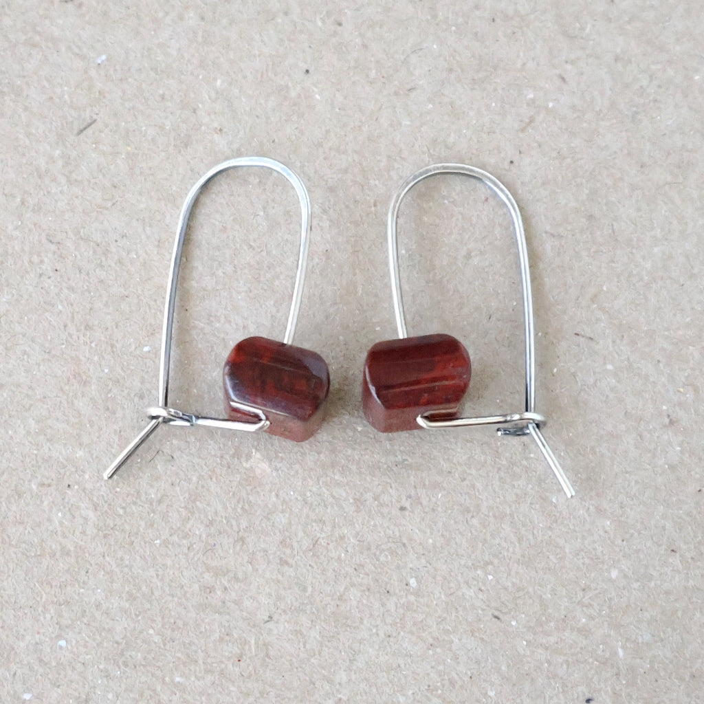Brecciated Jasper Earrings - Handcrafted with Australian Made Sterling Silver