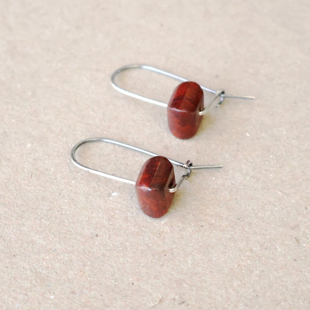 Brecciated Jasper Earrings - Handcrafted with Australian Made Sterling Silver