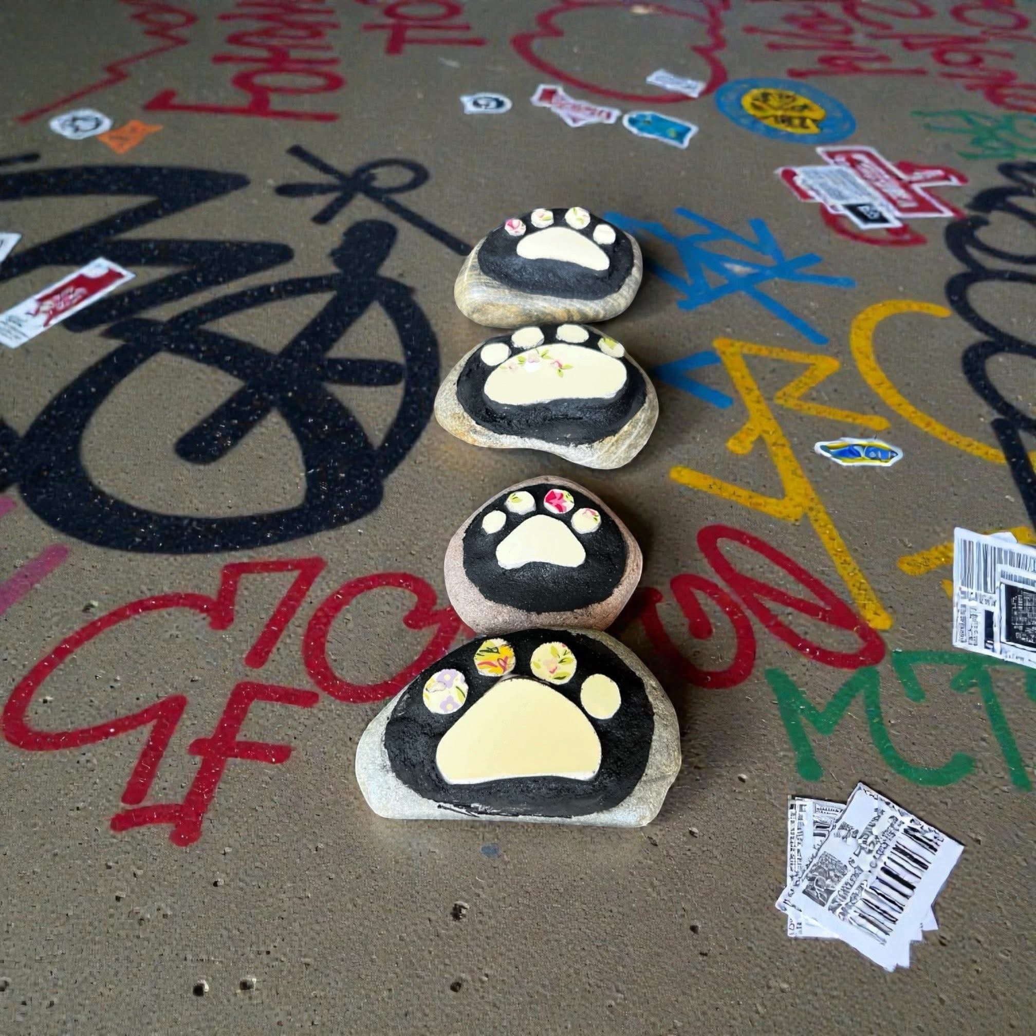 Mosaic Stones. Paws.