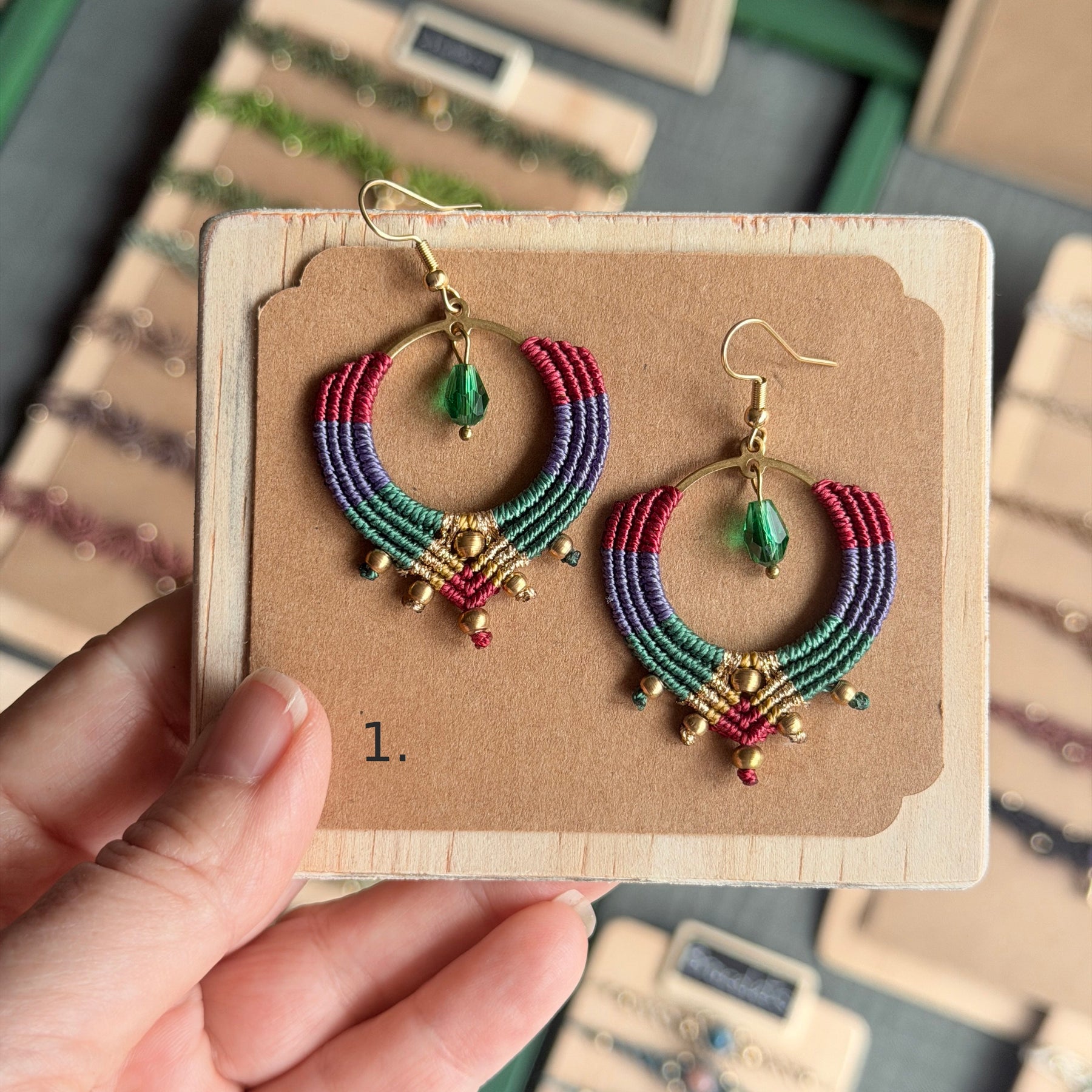 Macrame Multicolour Hoops - several options