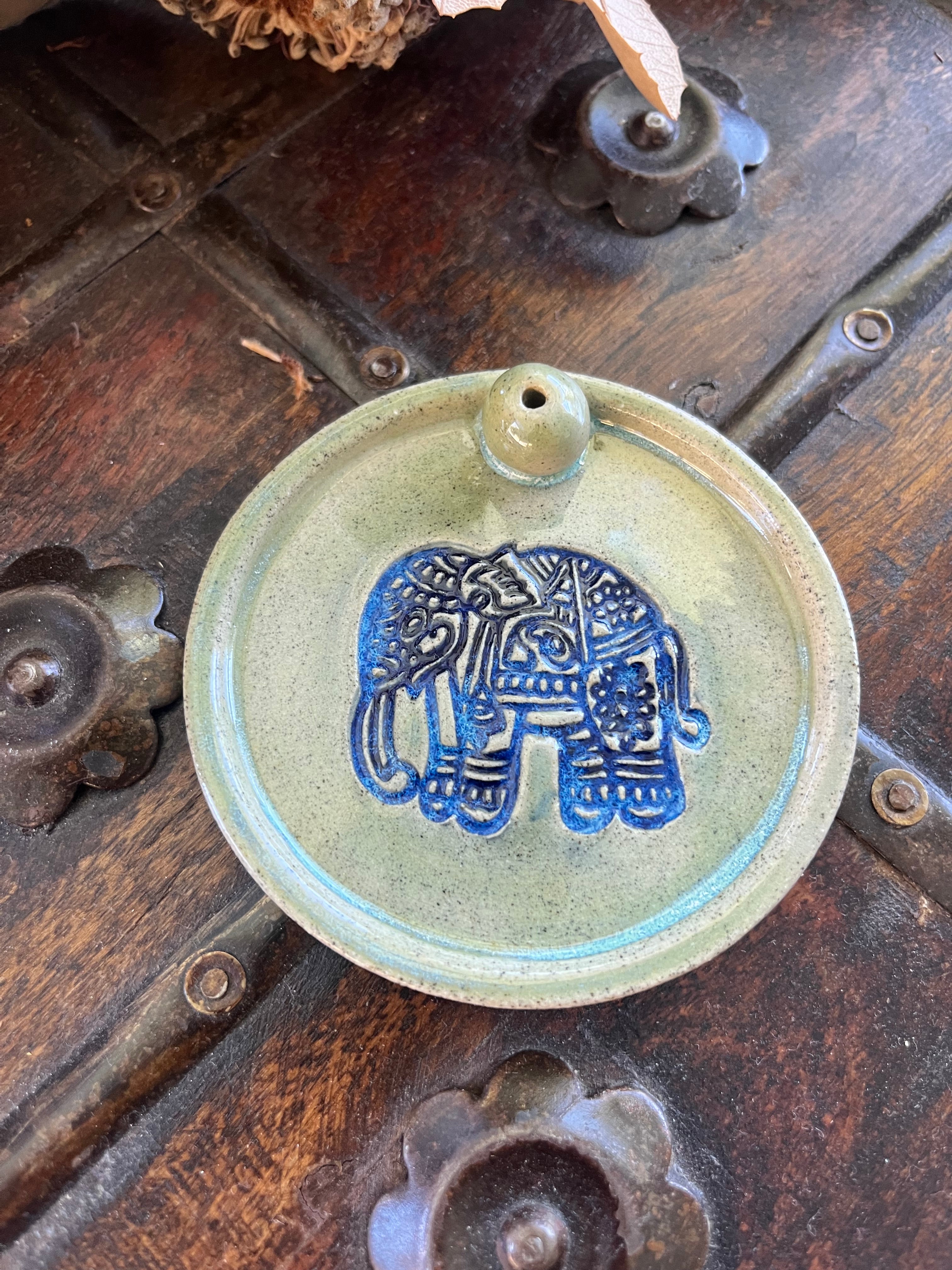 Elephant Imprinted Incense Holder