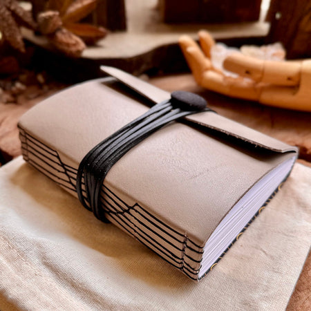 Elegant Grey Leather A6 Journal