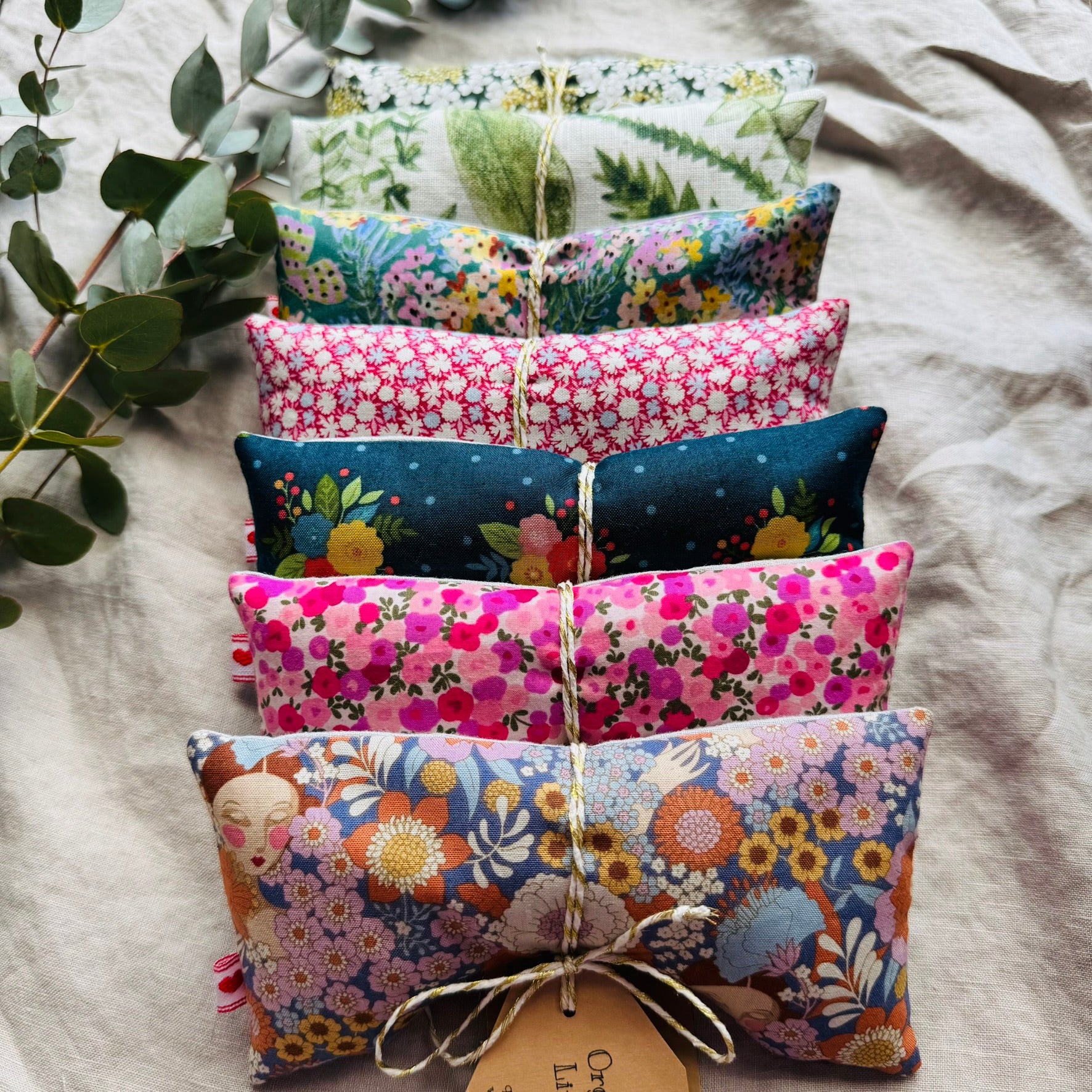 New Range - Organic Linseed OR Rice Eye Pillows with Option to add Organic Tasmanian Lavender