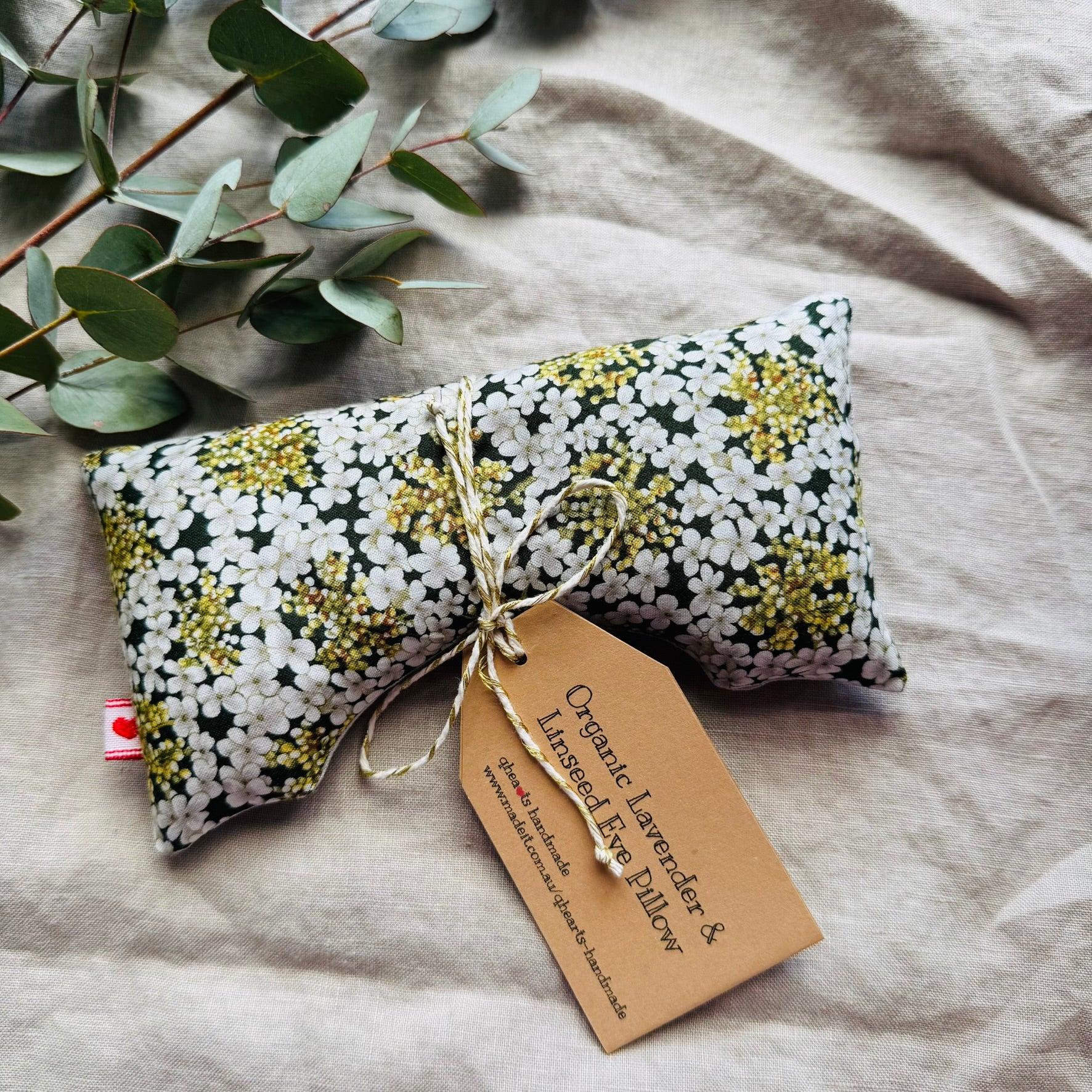 New Range - Organic Linseed OR Rice Eye Pillows with Option to add Organic Tasmanian Lavender