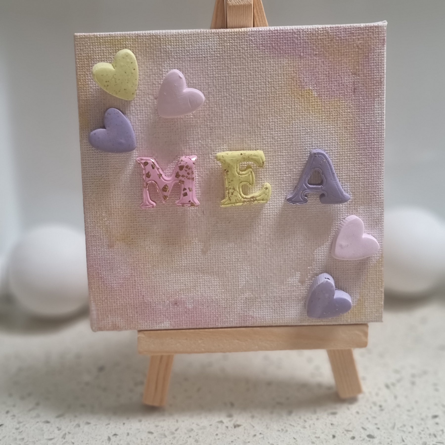Name Tile Girls - Canvas and Easel bundle