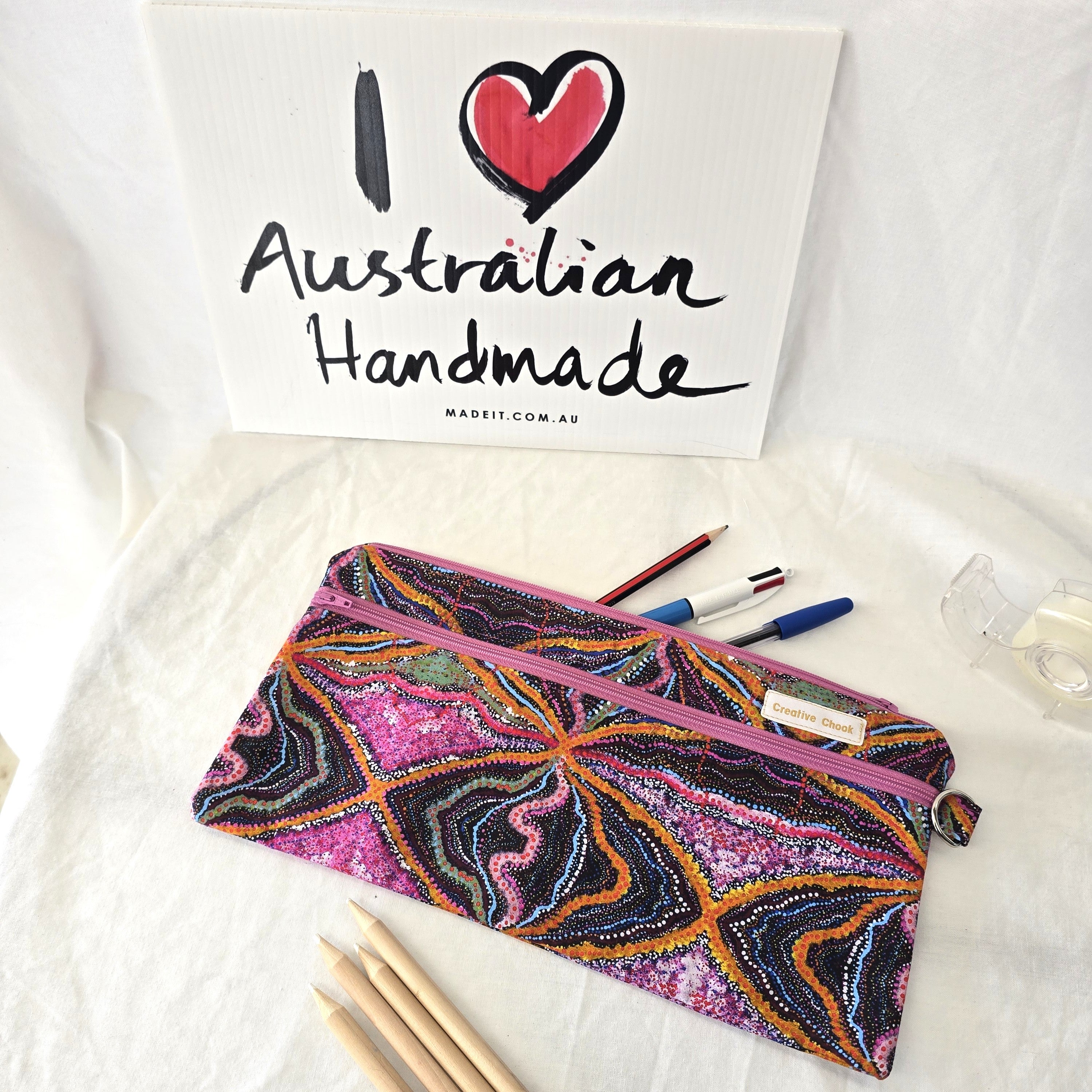 Handmade | Pencil Case | Double Zippered | Indigenous Design