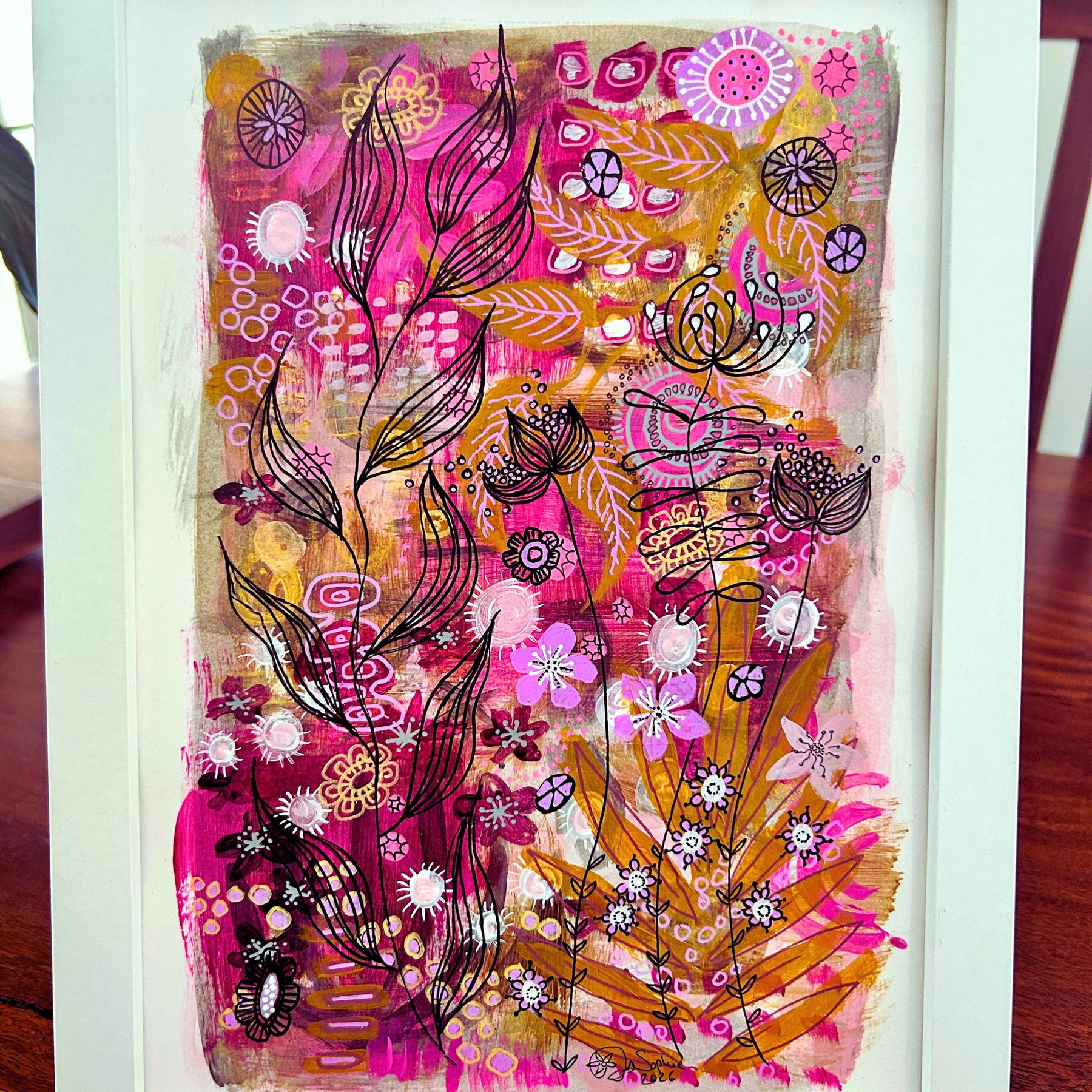 Original Hand Painted Artwork : Botanical Threads
