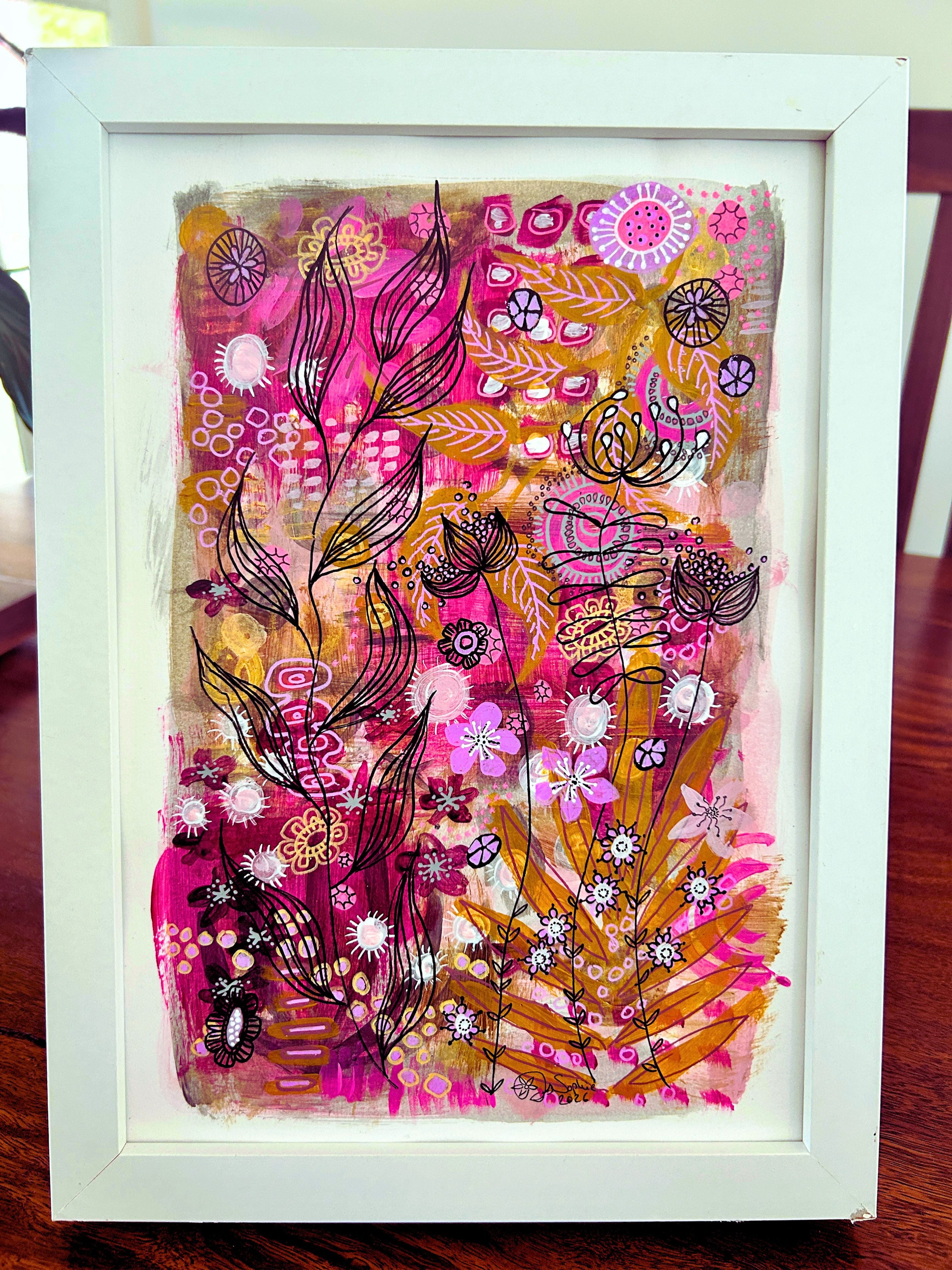 Original Hand Painted Artwork : Botanical Threads