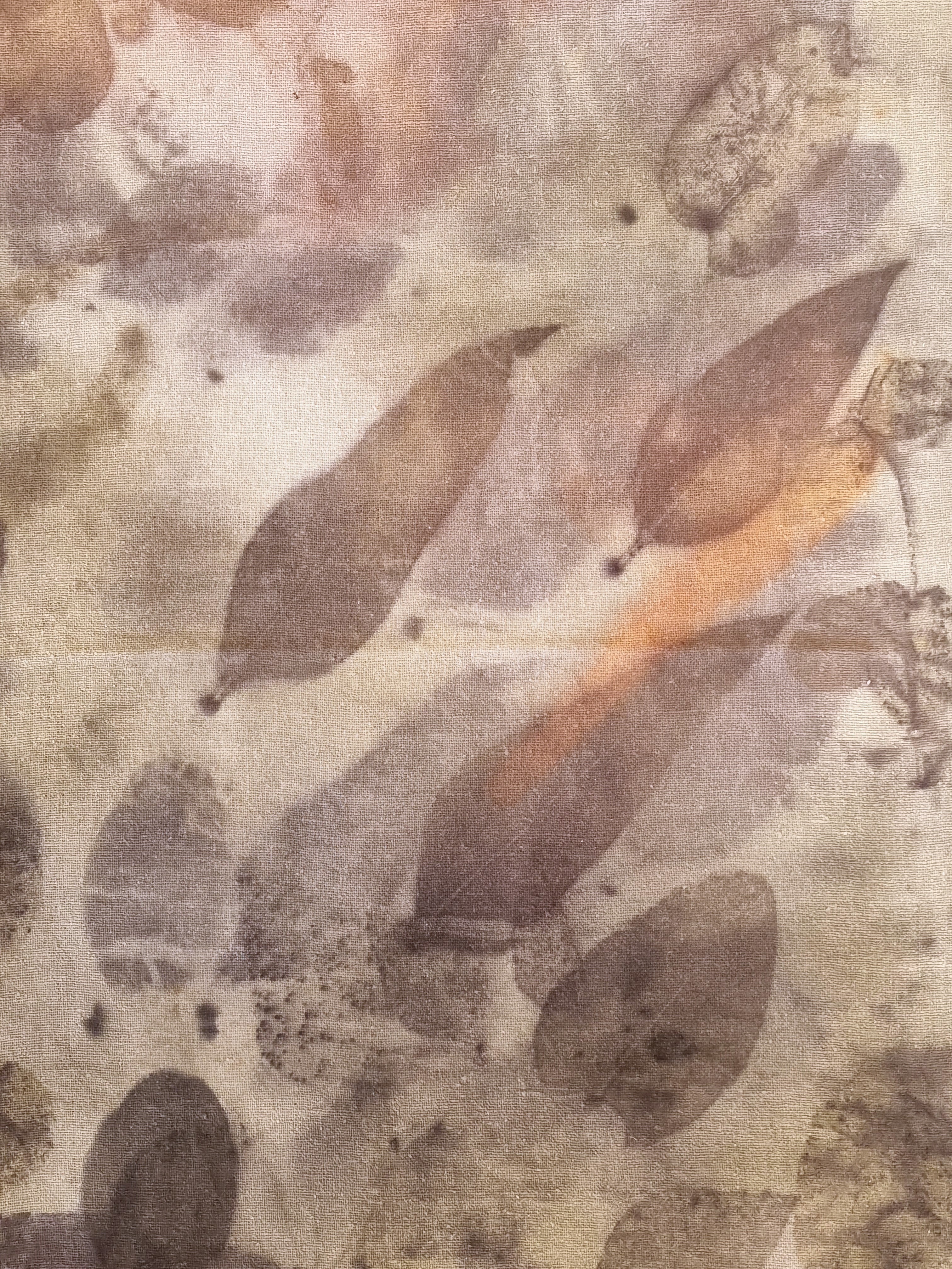 The Sienna - Raw Silk Large Ecoprint Shawl with Fringe