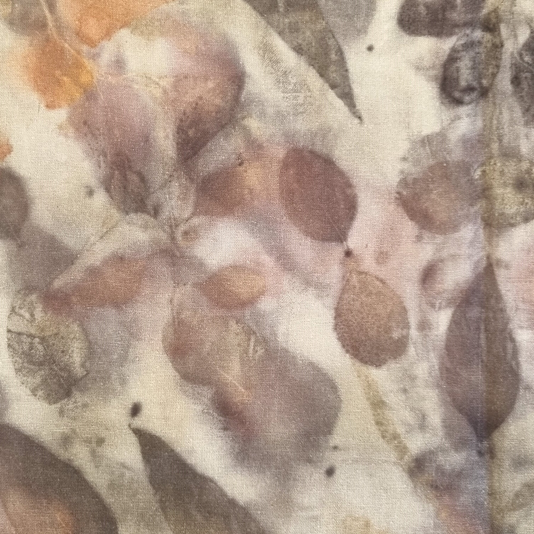 The Sienna - Raw Silk Large Ecoprint Shawl with Fringe