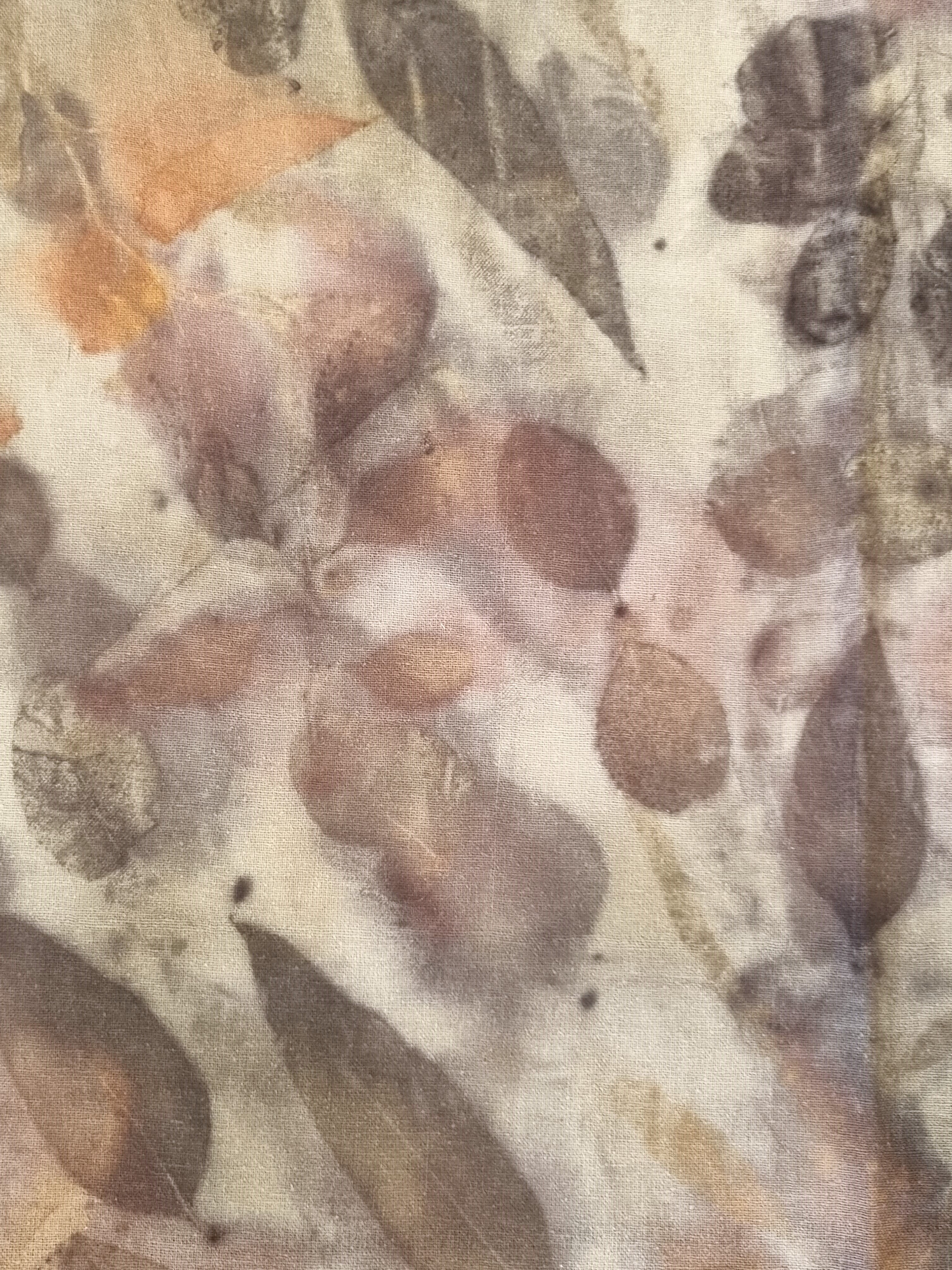 The Sienna - Raw Silk Large Ecoprint Shawl with Fringe