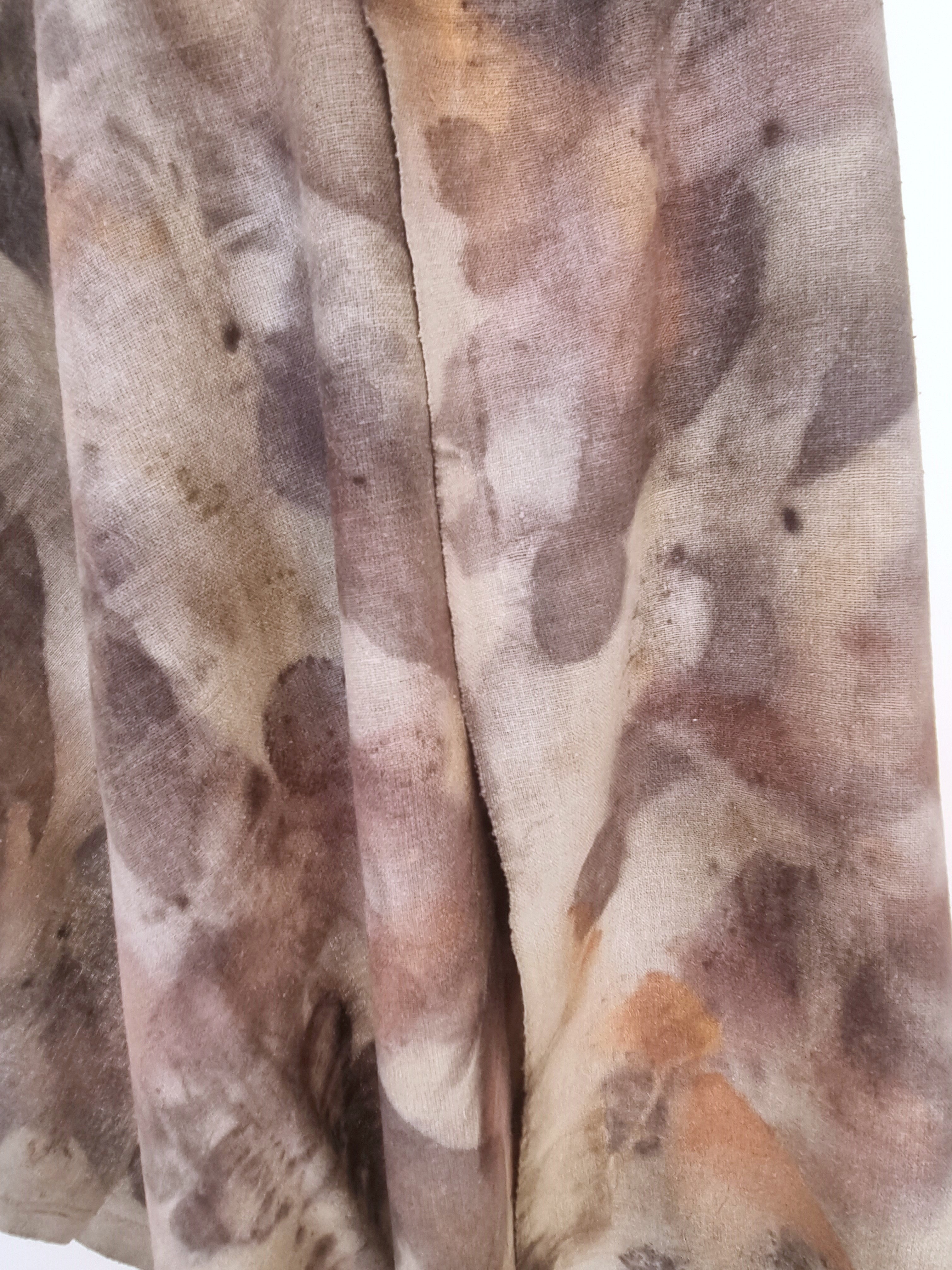 The Sienna - Raw Silk Large Ecoprint Shawl with Fringe