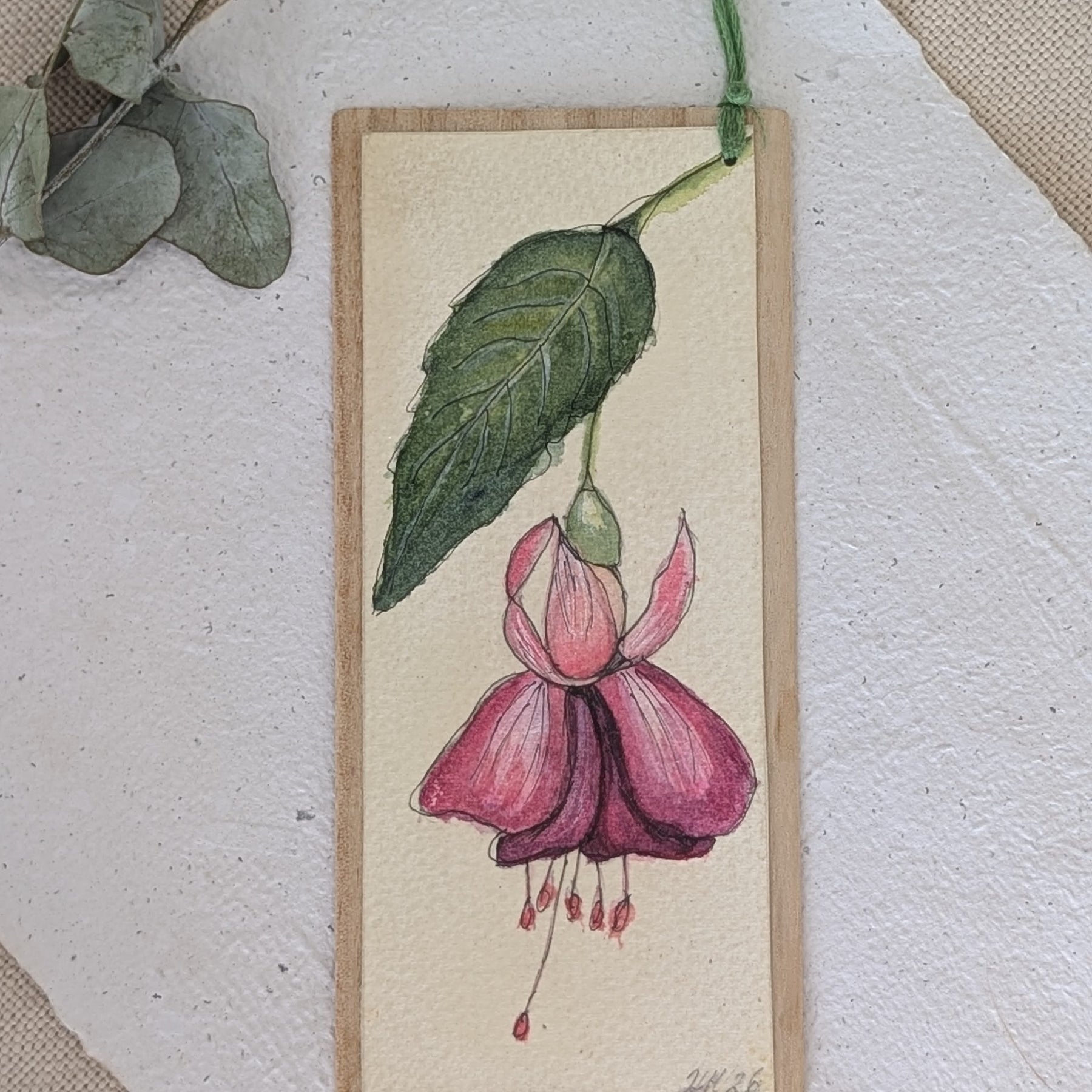 Handmade Botanical Watercolour Bookmark – Gift for Readers