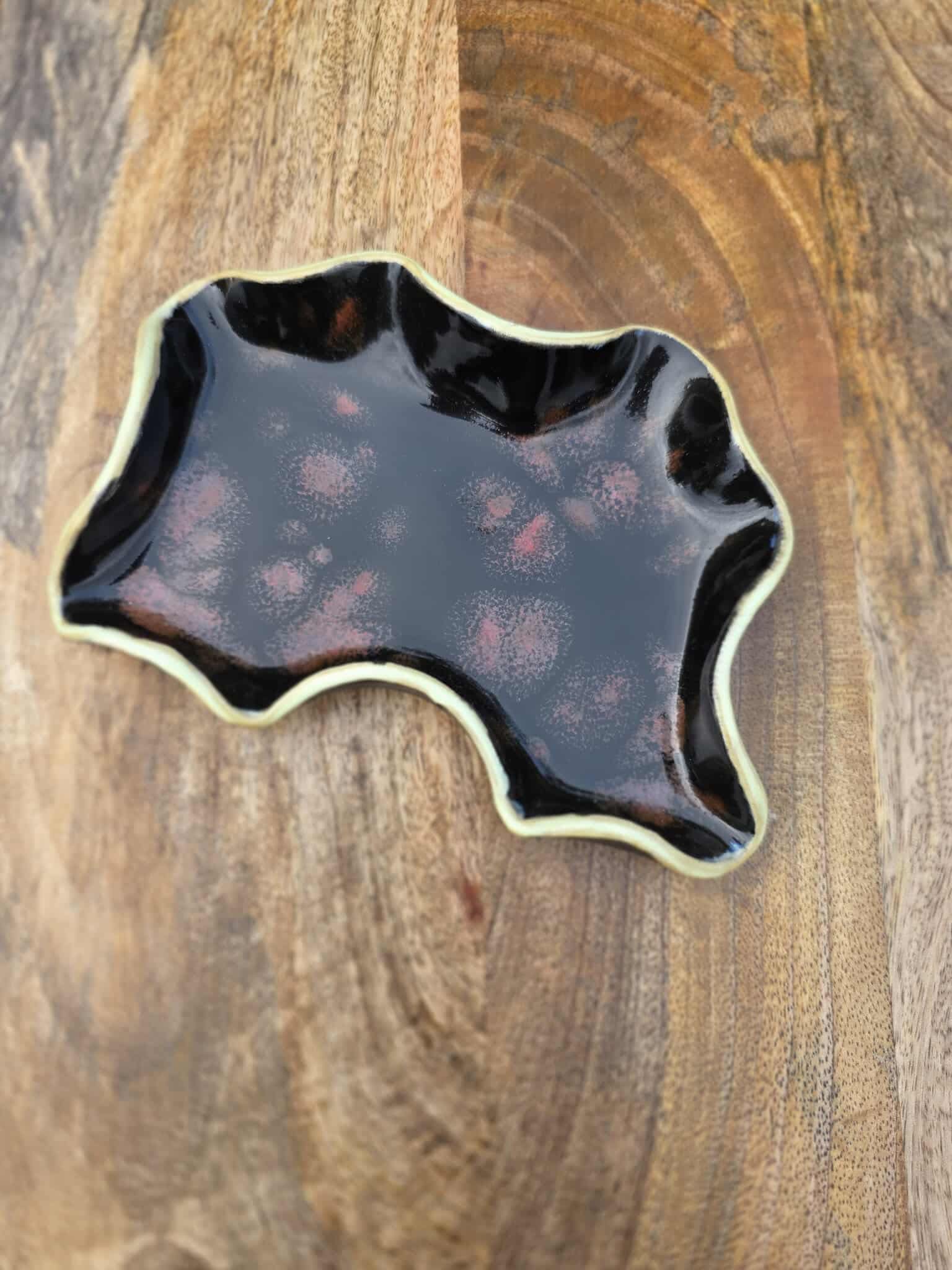 Red and Black Earth Ceramic Dish