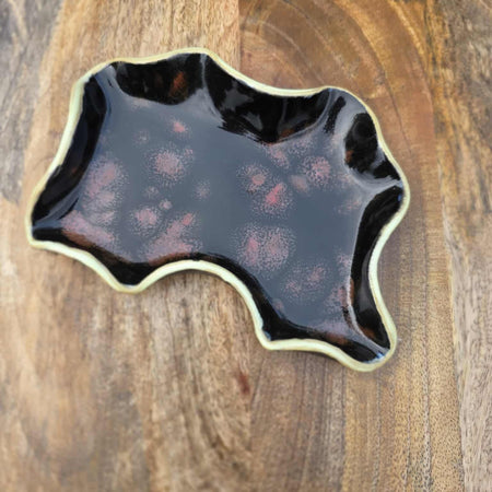 Red and Black Earth Ceramic Dish