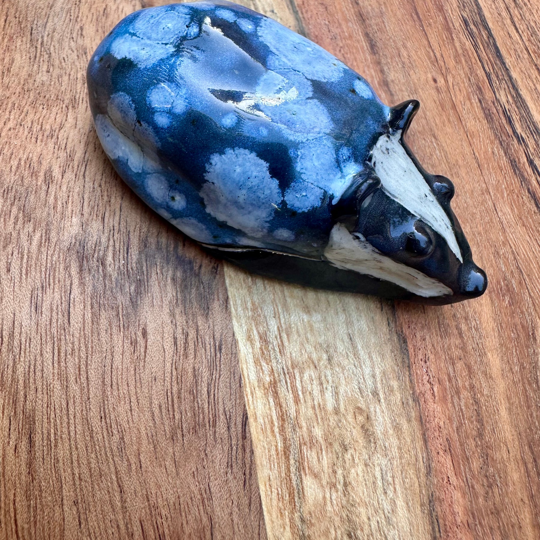 Badger - Celadon & Black Ceramic miniature