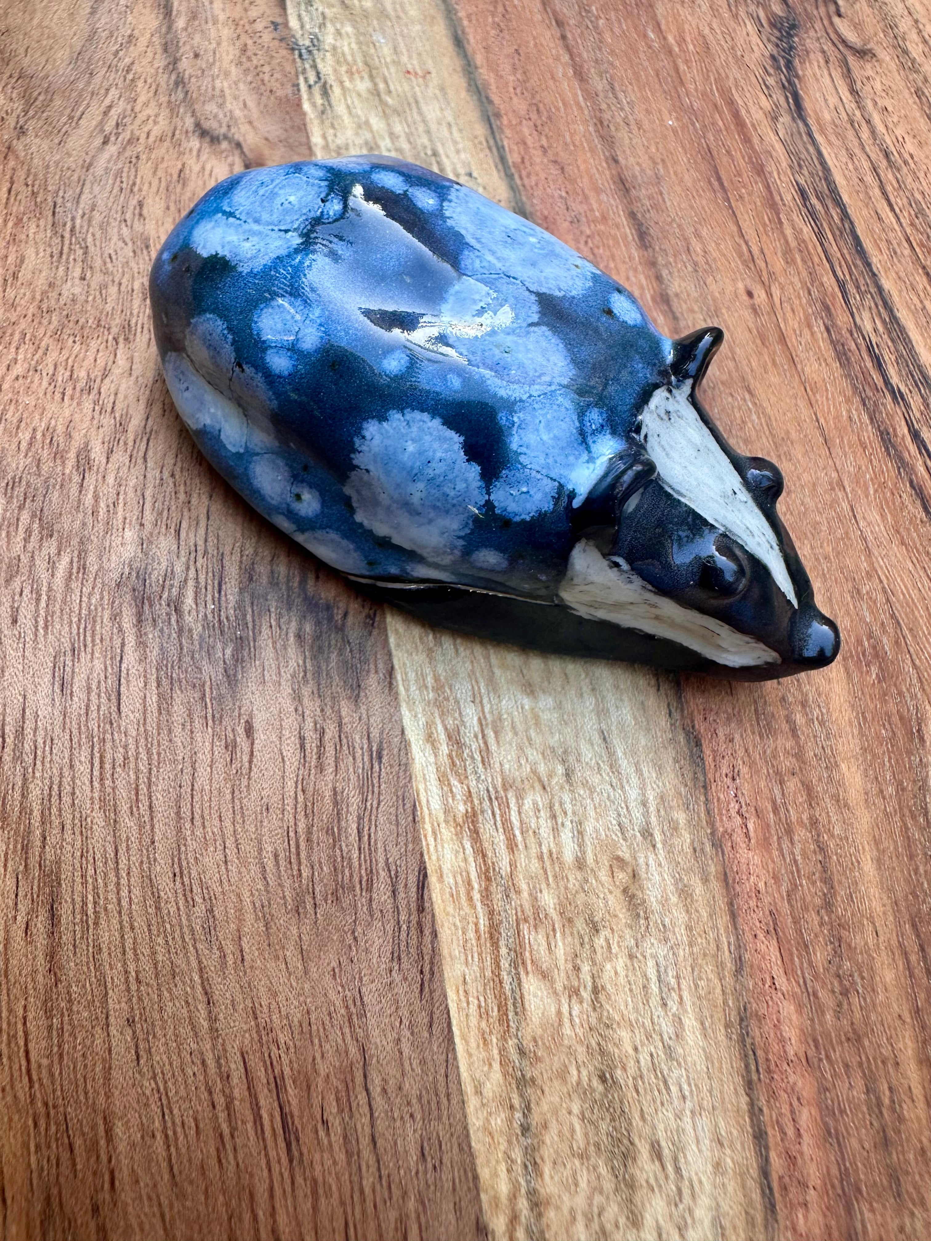 Ceramic Badger - Celadon & Black