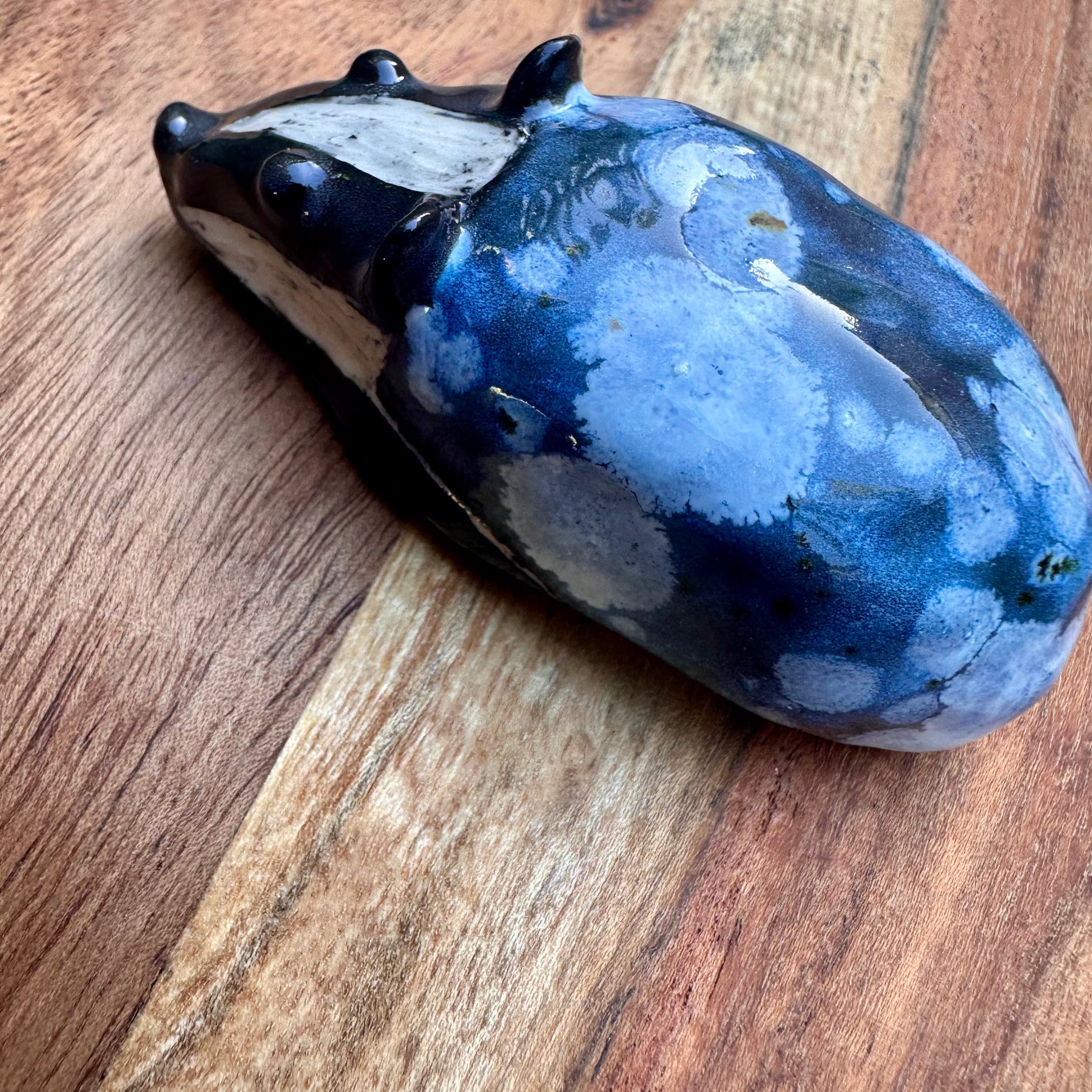 Badger - Celadon & Black Ceramic miniature