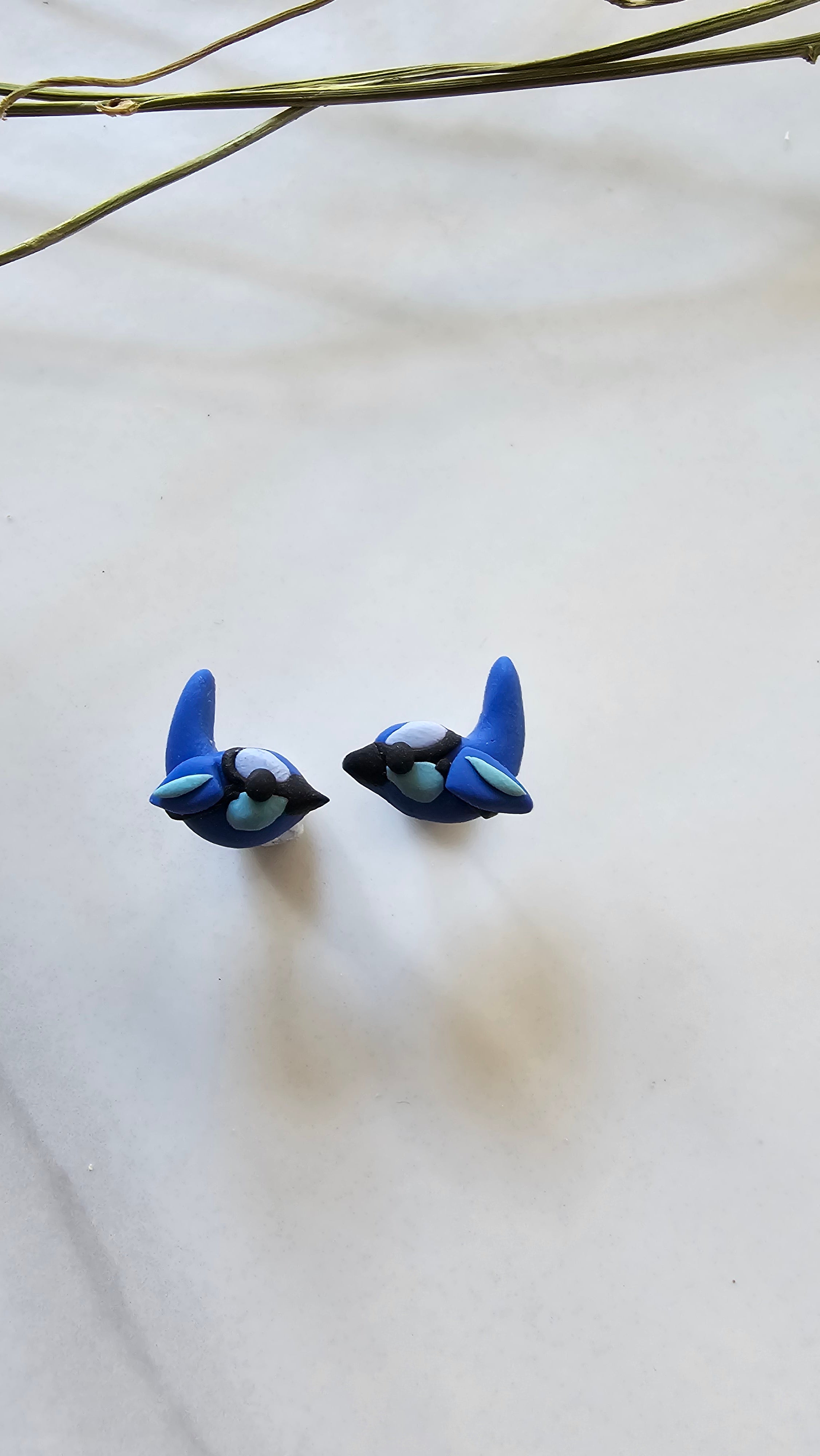 Splendid Fairy Wren Stud Earrings , Handmade,Bird Jewelery.