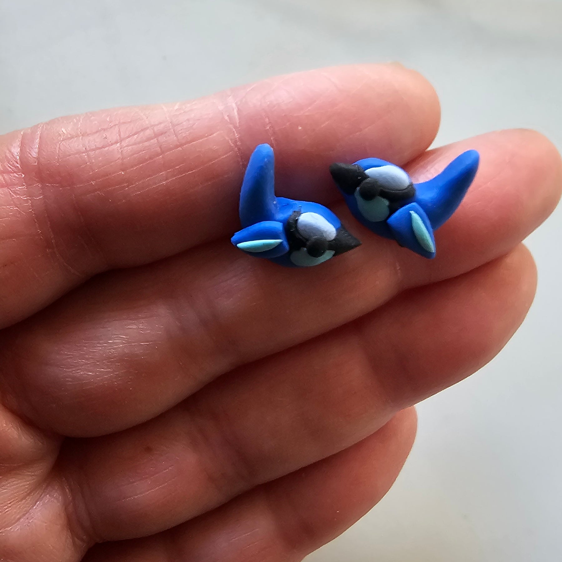 Splendid Fairy Wren Stud Earrings , Handmade,Bird Jewelery.