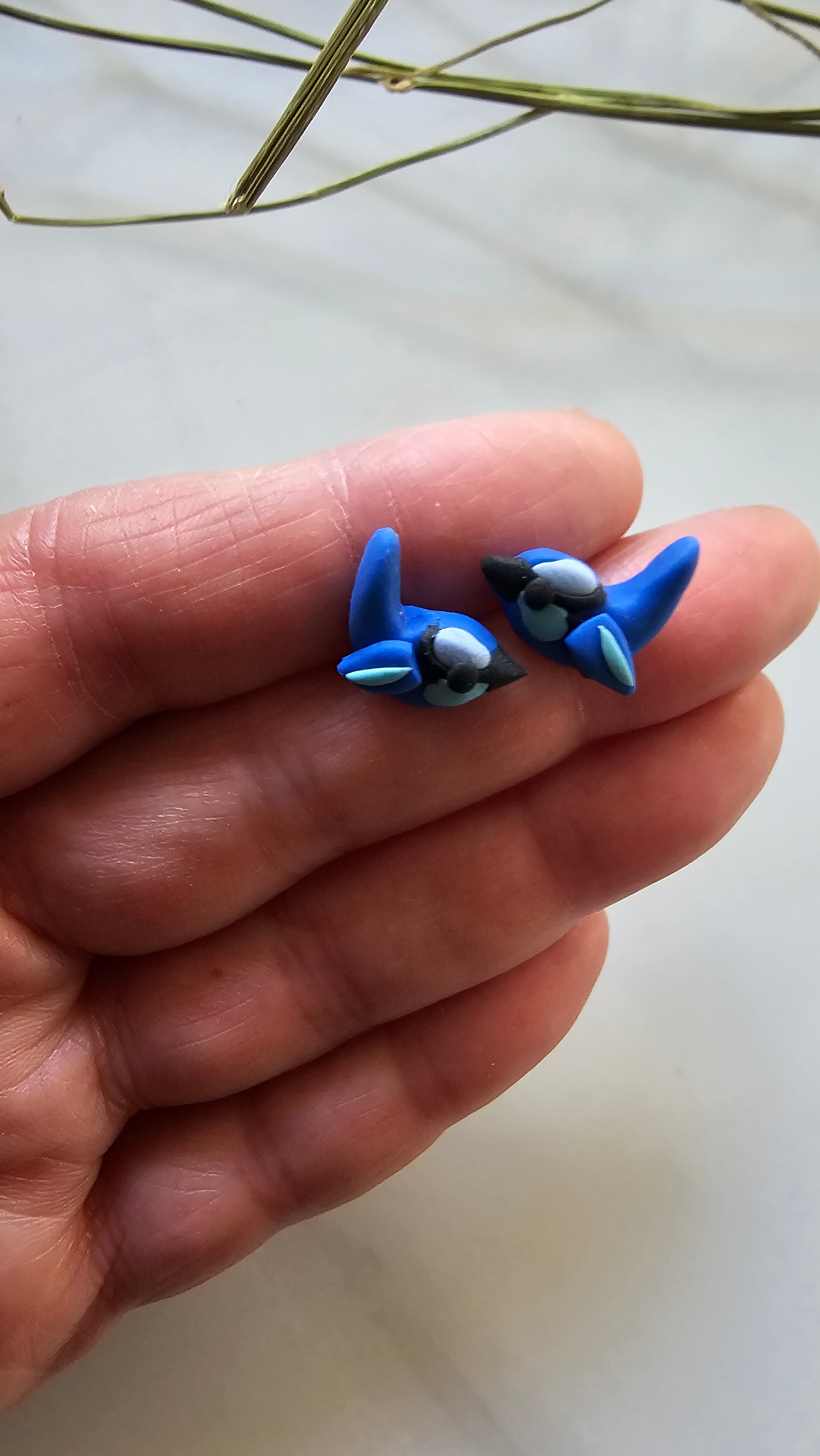 Splendid Fairy Wren Stud Earrings , Handmade,Bird Jewelery.