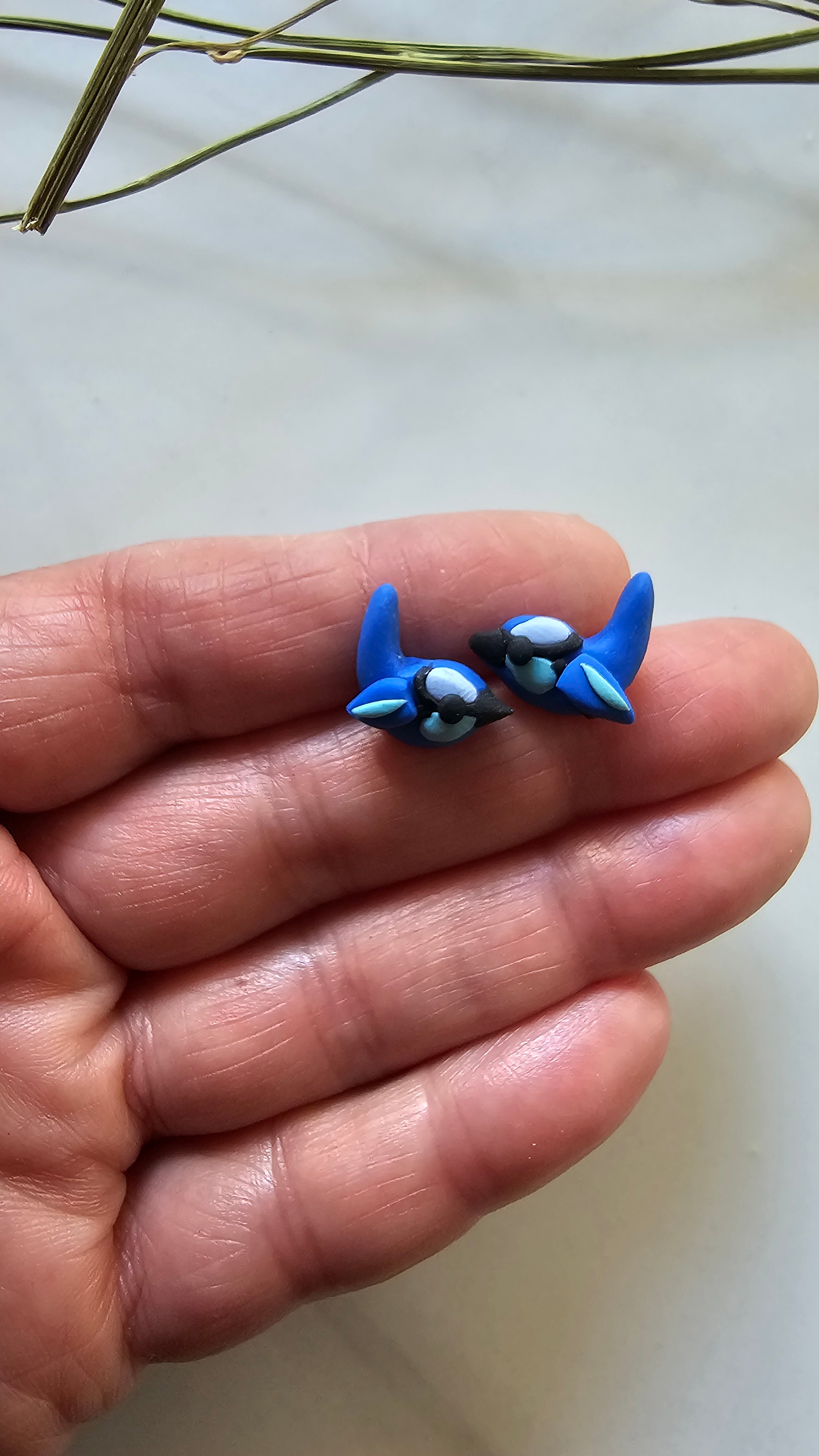 Splendid Fairy Wren Stud Earrings , Handmade,Bird Jewelery.