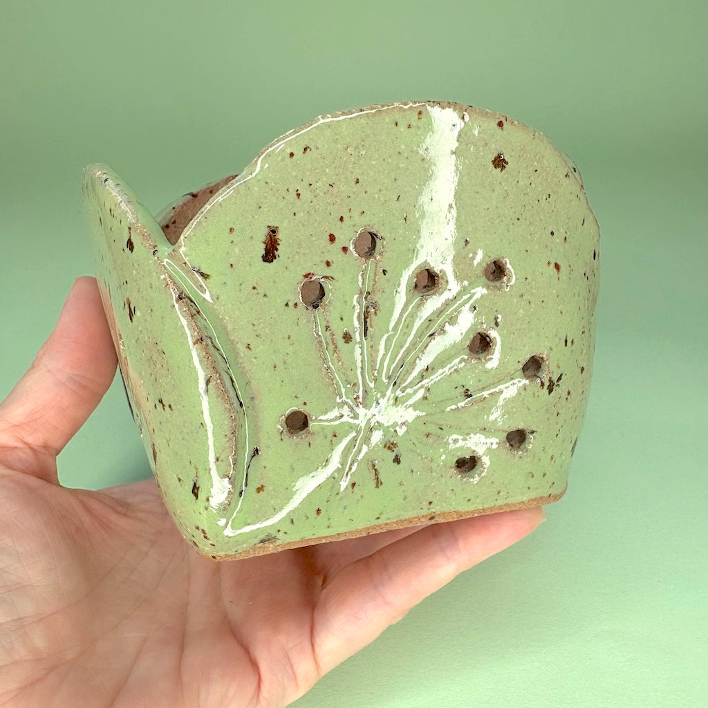 Ceramic square orchid pot – petal design