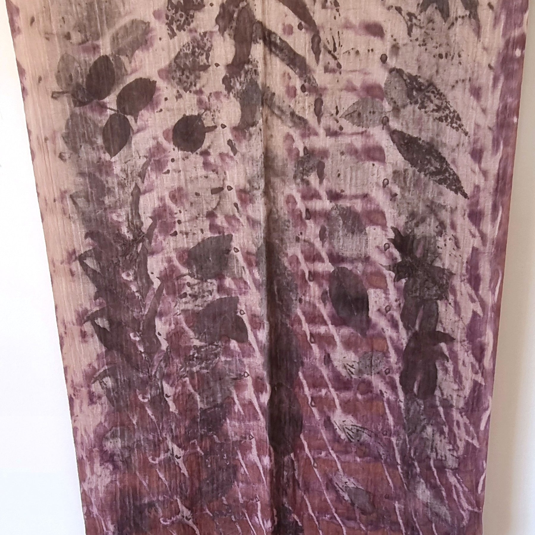 The Evelyn - Cotton/Linen Blend Ecoprint Scarf/Wrap