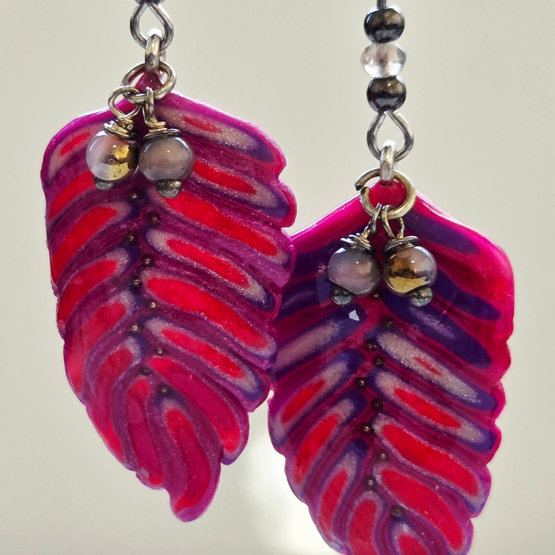 Caned Leaf Earrings