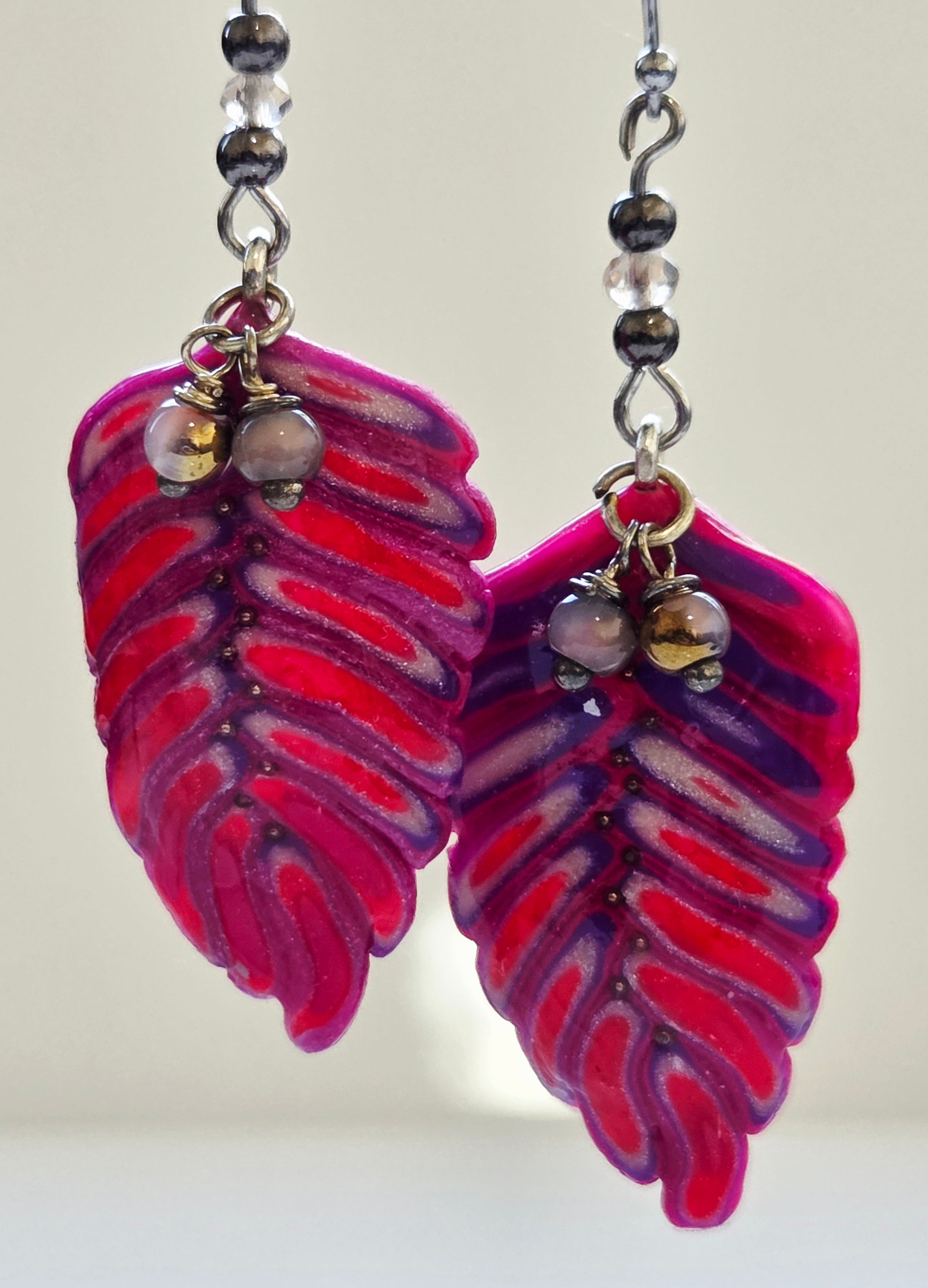 Caned Leaf Earrings