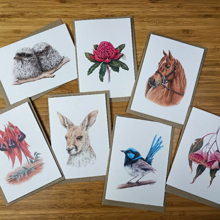 Assorted Cards - 7 pack animals & flowers