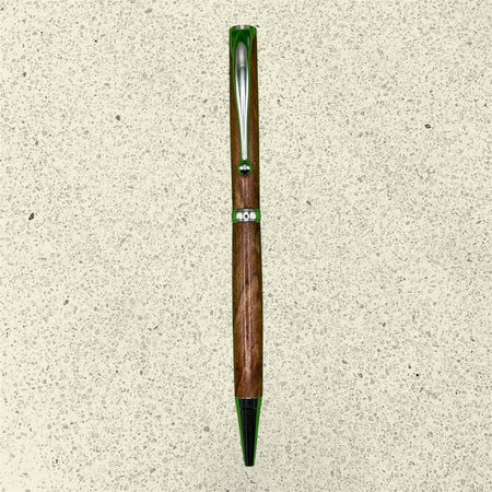 Handcrafted Peppercorn Timber Slimline Pen – Chrome Accents – One-of-a-Kind