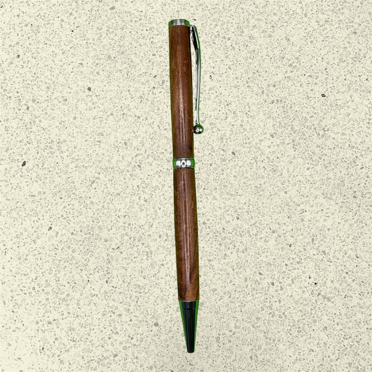 Handcrafted Peppercorn Timber Slimline Pen – Chrome Accents – One-of-a-Kind