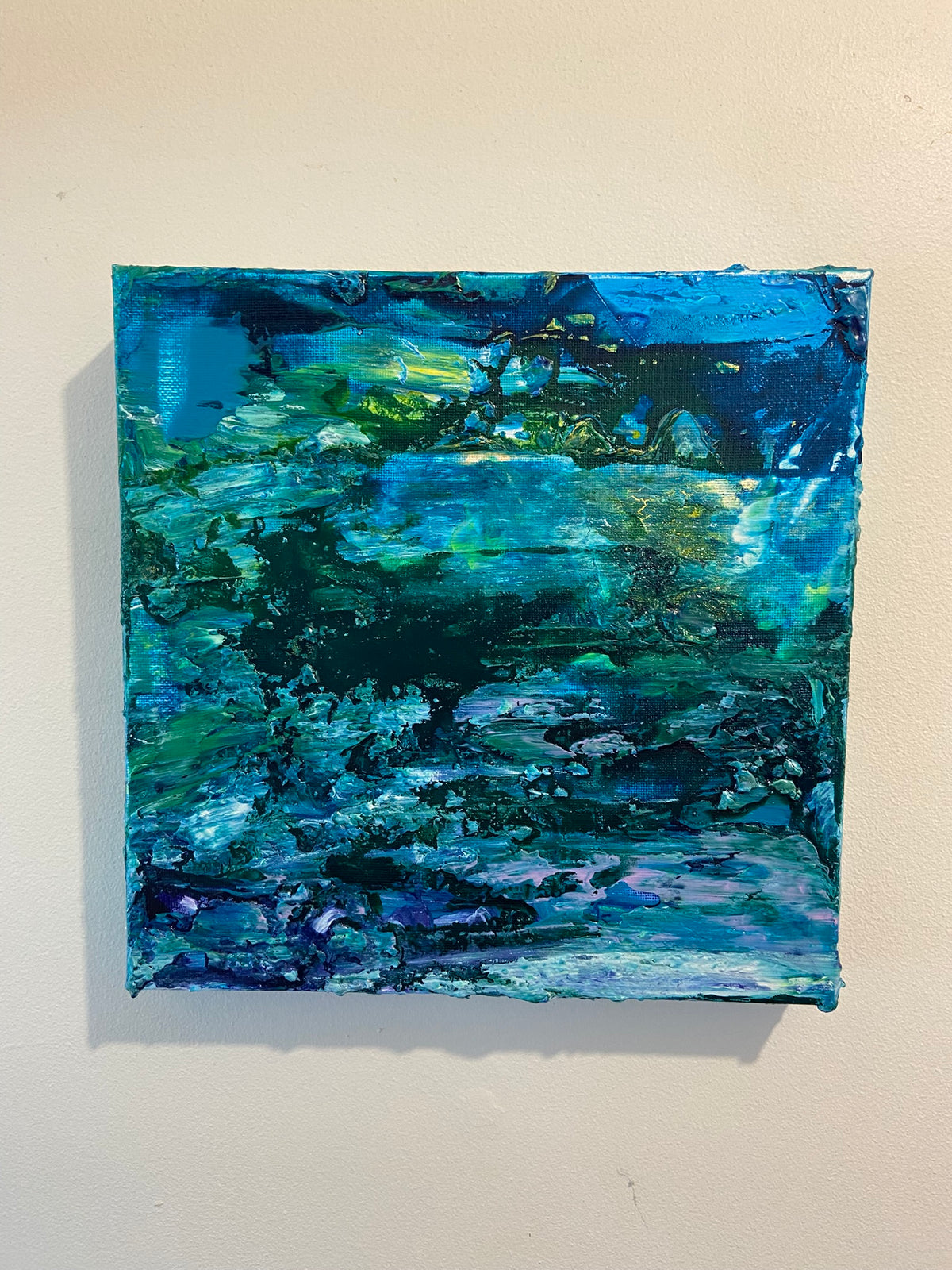 Water Lilies Encore Painting, Abstract Acrylic Wall Art by Margo Humphries