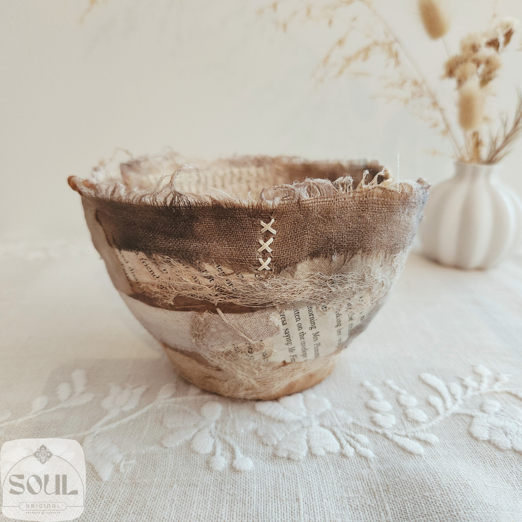 Textile Art Bowl – Natural & Earthy (2)