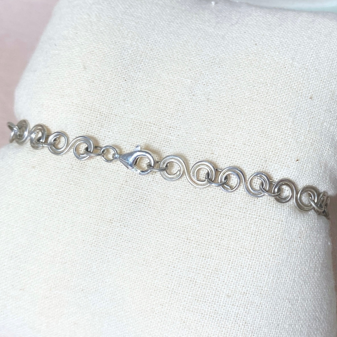 NEW Looping Silver bracelet with natural Moonstone  | Sterling silver | Faceted Moonstone beads | Birthstone-inspired jewellery