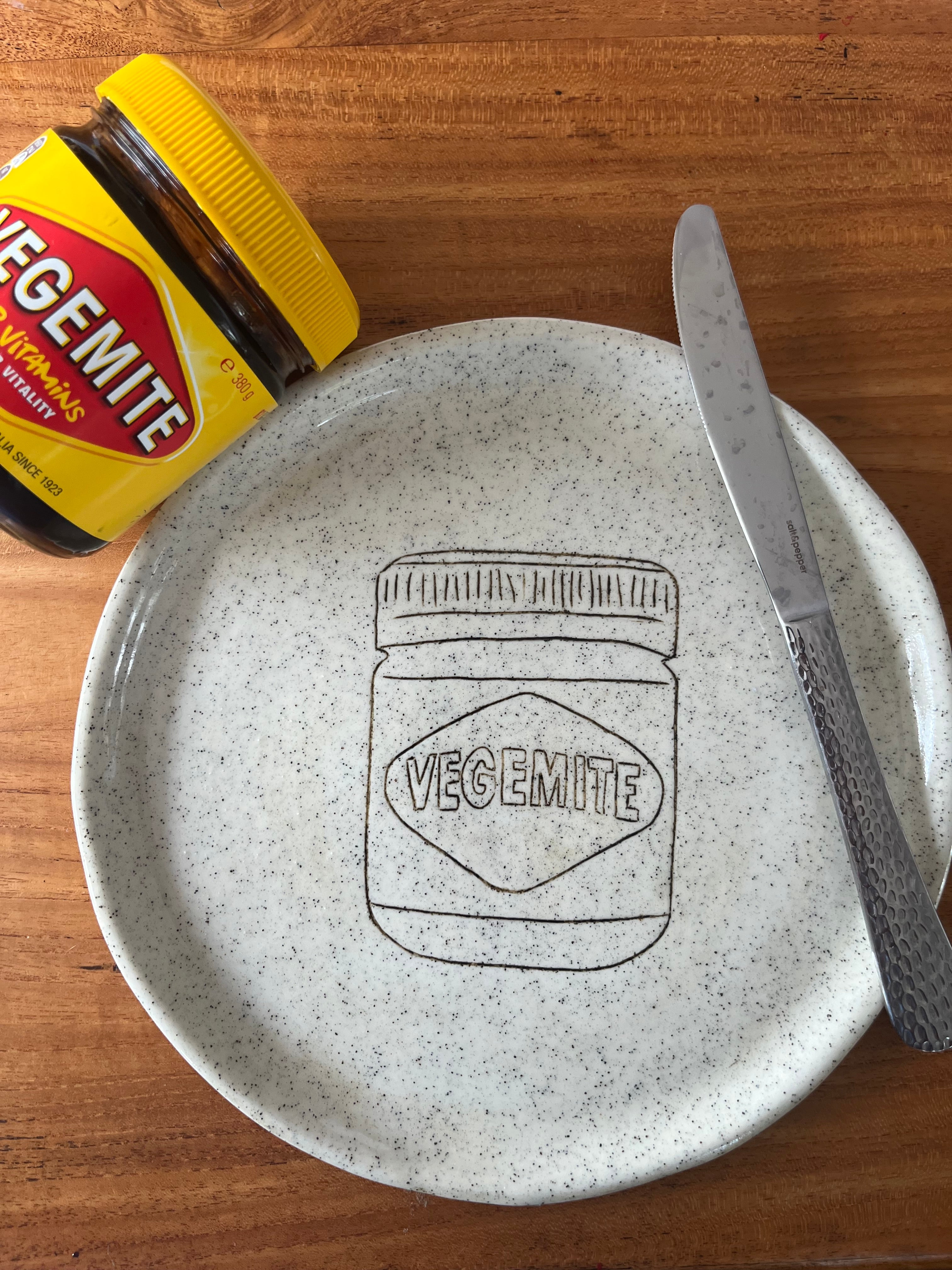 Handmade Ceramic Vegemite Plate