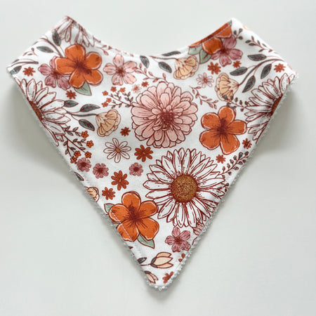 Autumn floral bandana bib