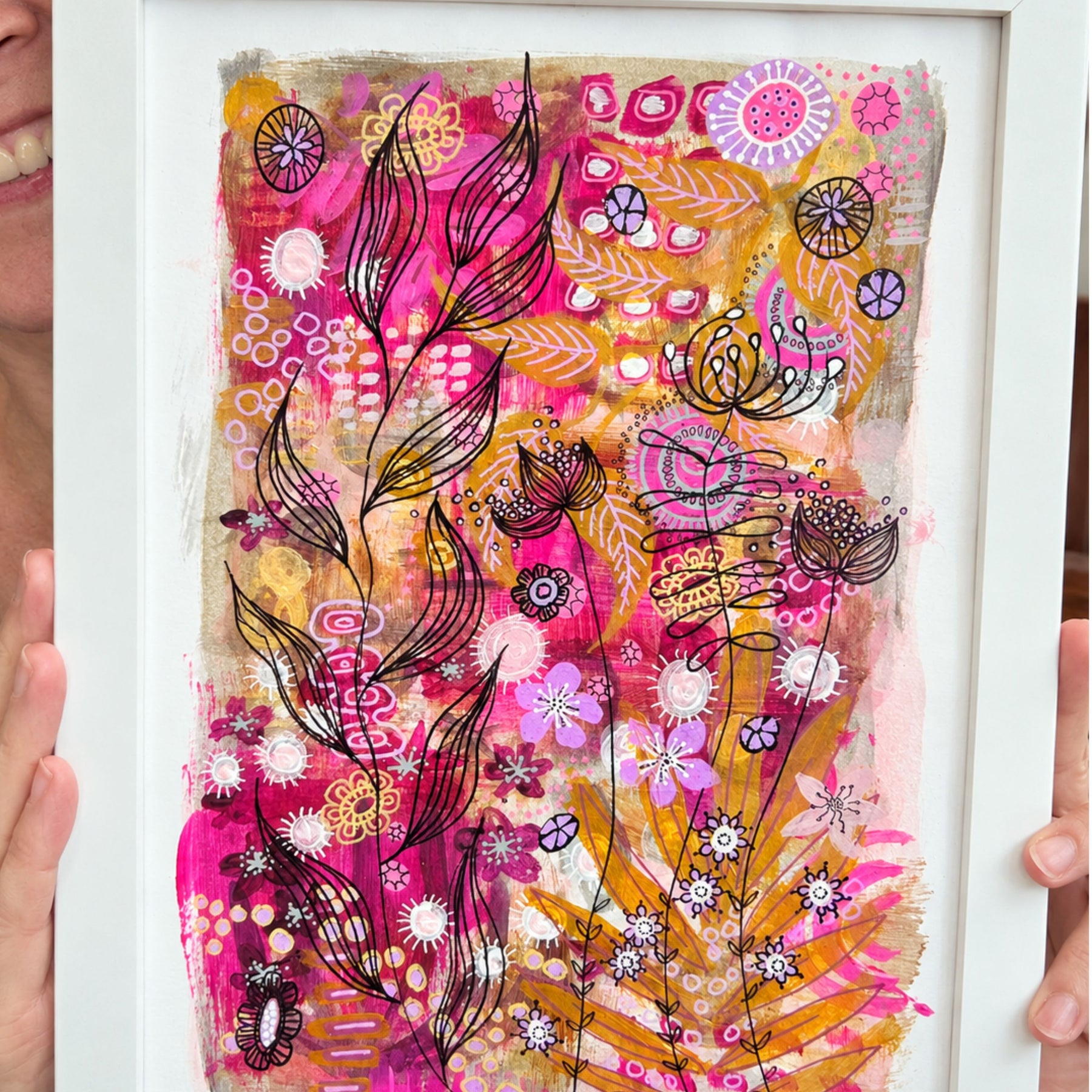 Original Hand Painted Artwork : Botanical Threads