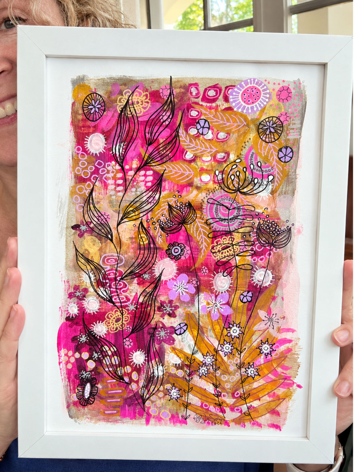 Original Hand Painted Artwork : Botanical Threads